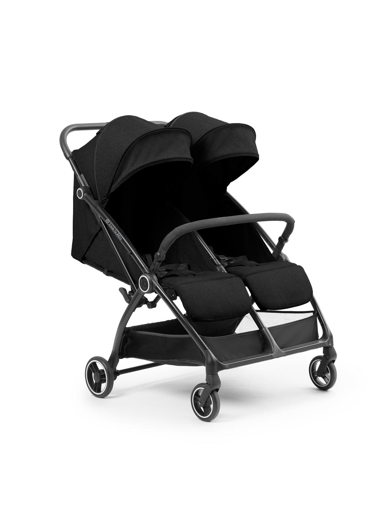 Image 4 of 8 of Ickle Bubba Aries Double Prime Autofold Stroller - Black