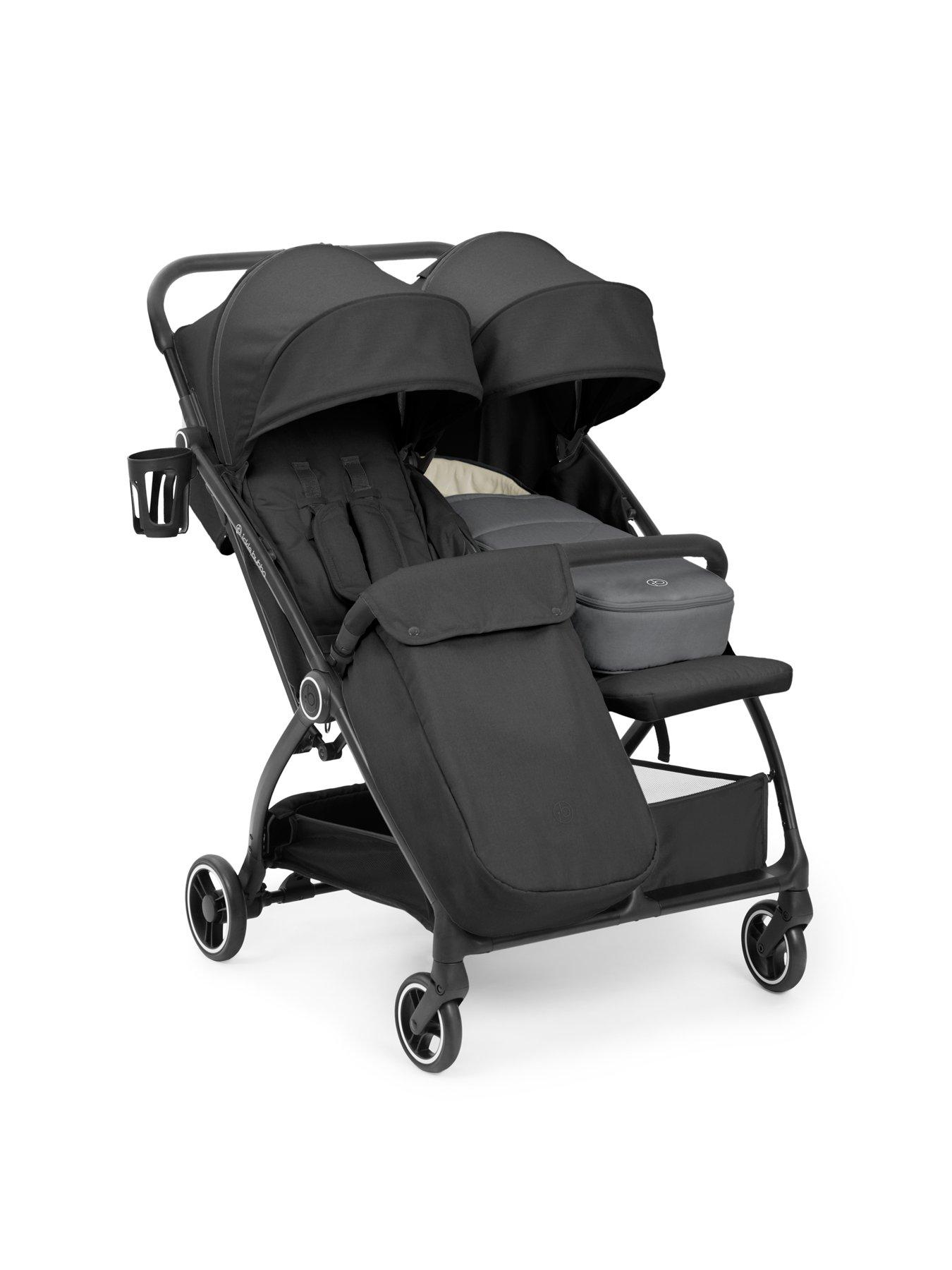 Image 2 of 8 of Ickle Bubba Aries Double Prime Autofold Stroller - Graphite Grey