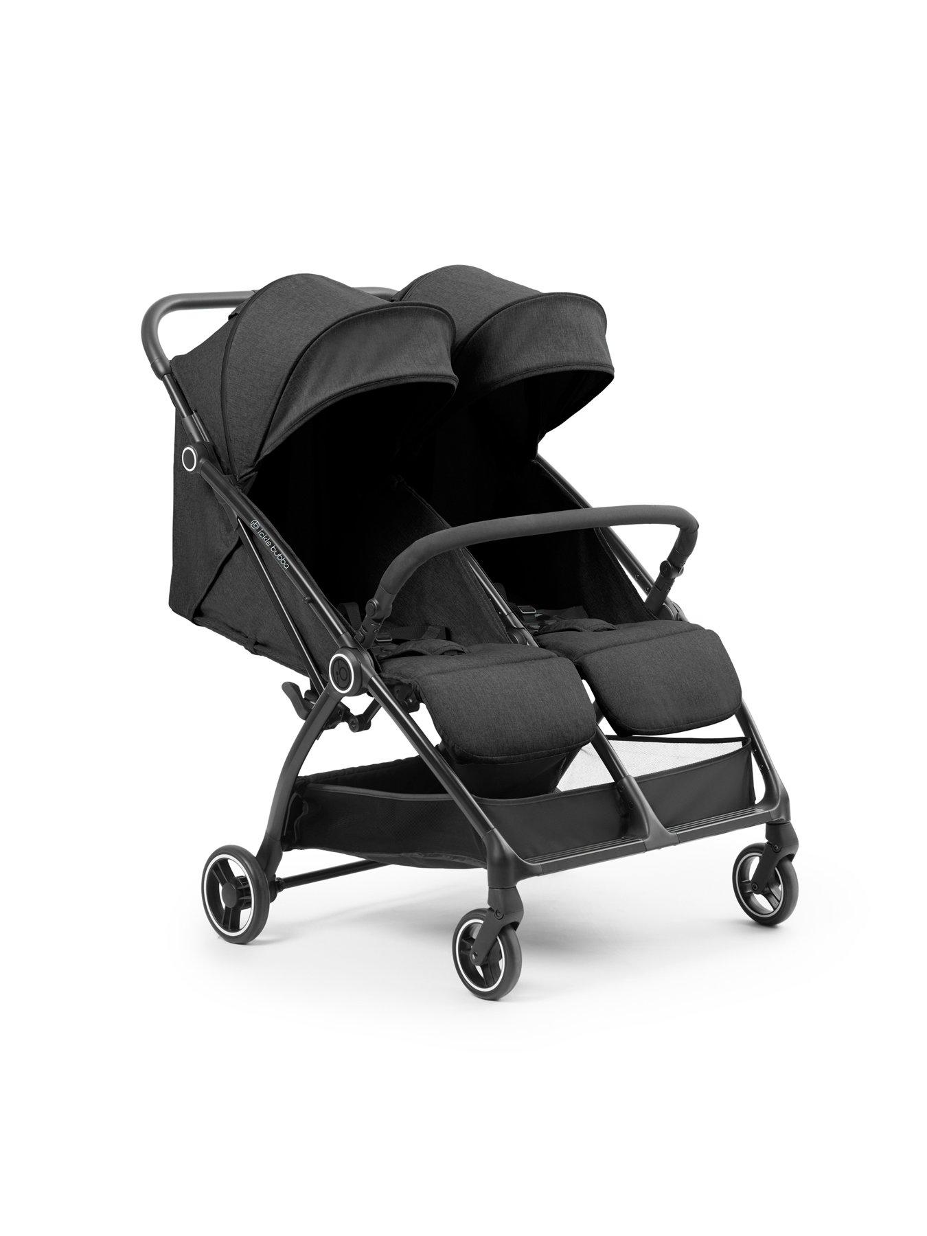 Image 4 of 8 of Ickle Bubba Aries Double Prime Autofold Stroller - Graphite Grey