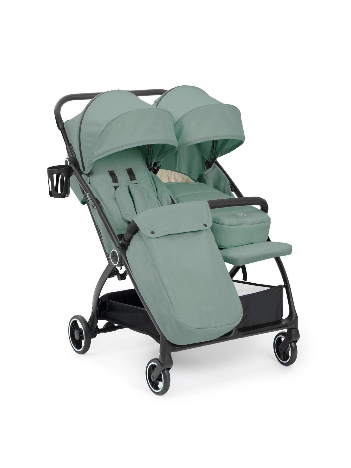 Image 2 of 8 of Ickle Bubba Aries Double Prime Autofold Stroller - Sage Green