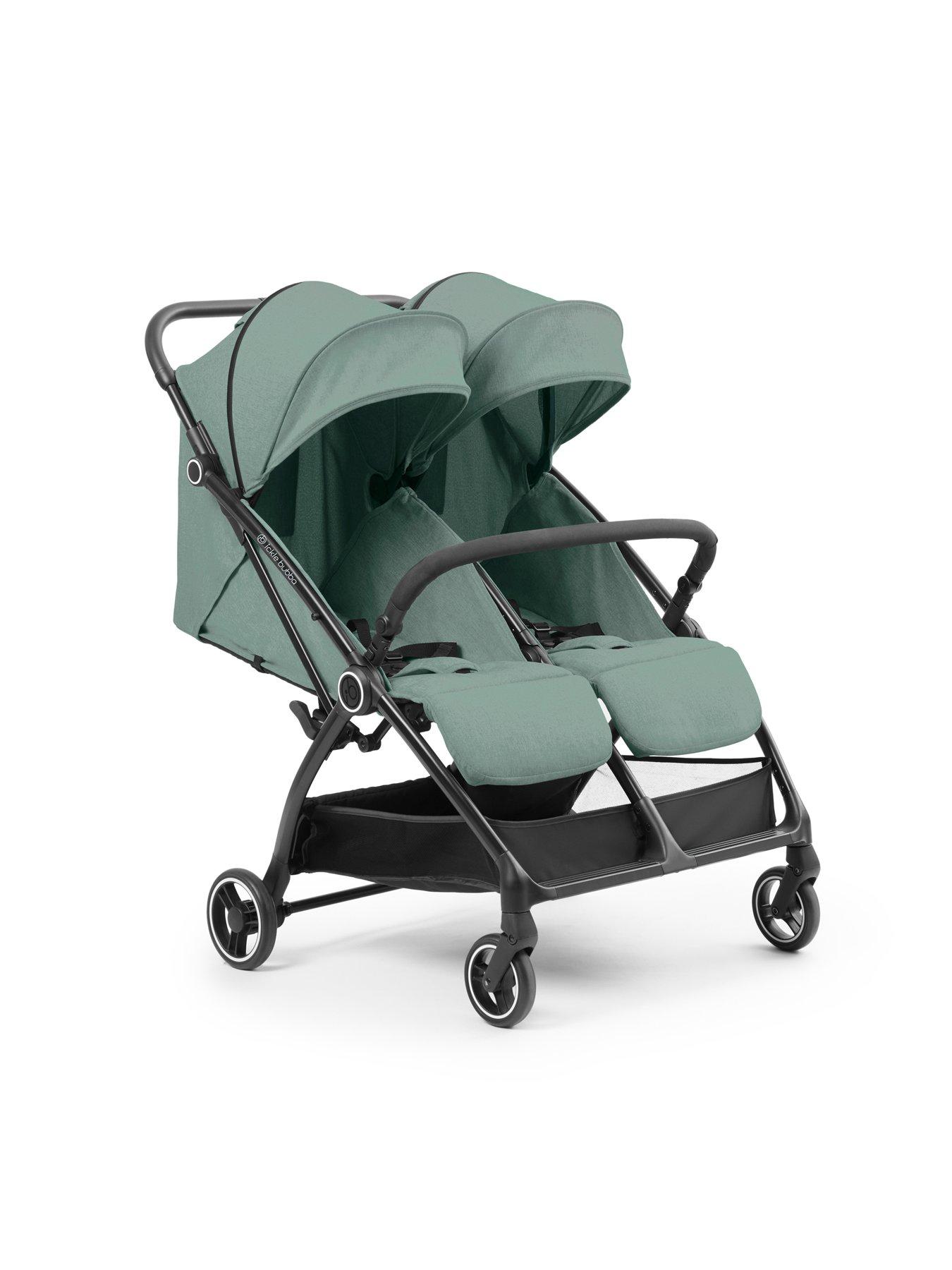 Image 4 of 8 of Ickle Bubba Aries Double Prime Autofold Stroller - Sage Green