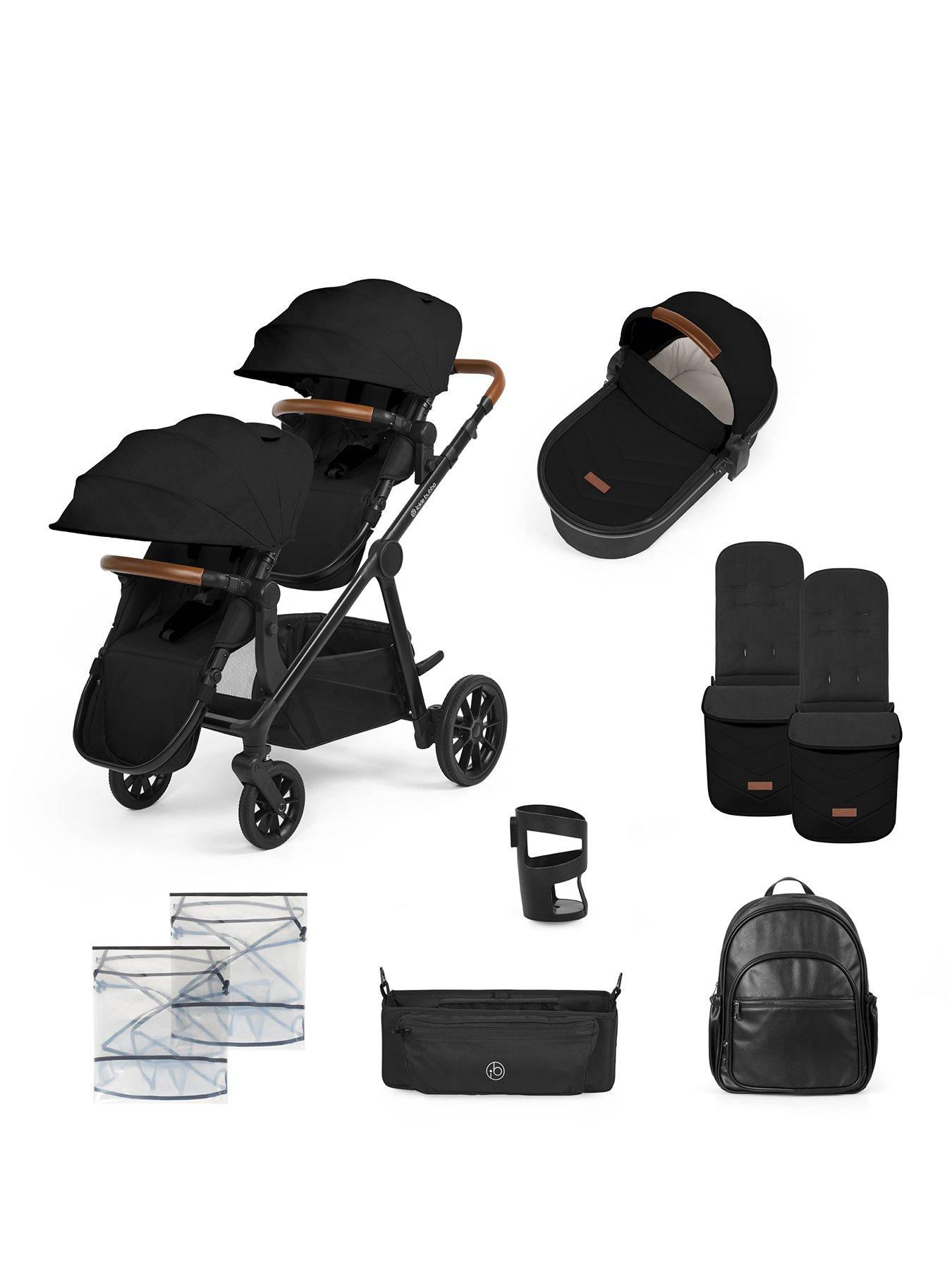Ickle Bubba Virgo 2 in 1 Growing Families Pushchair - Black / Black / Tan