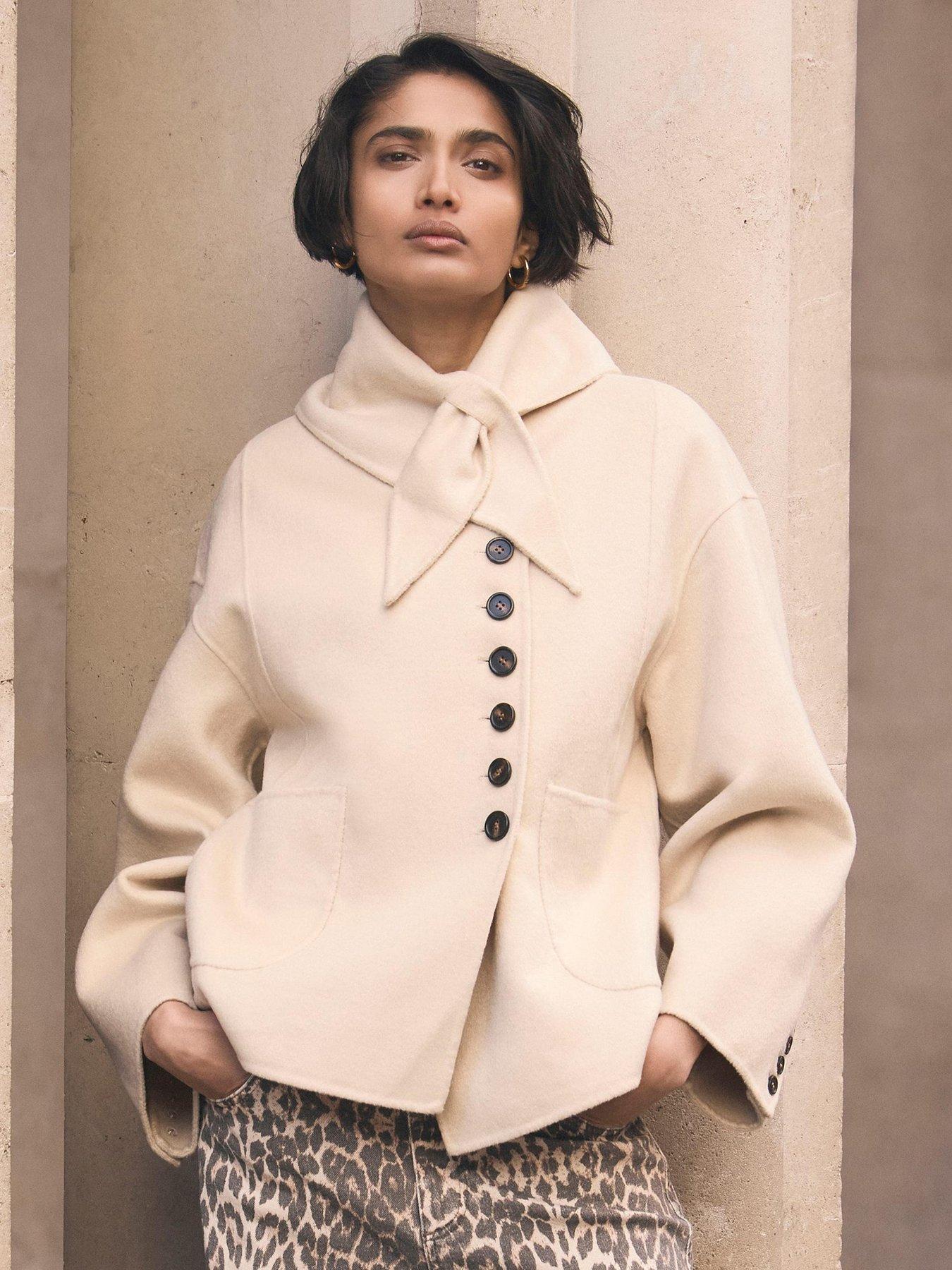 Mint Velvet Hand Finished Button Detail Jacket - Yellow