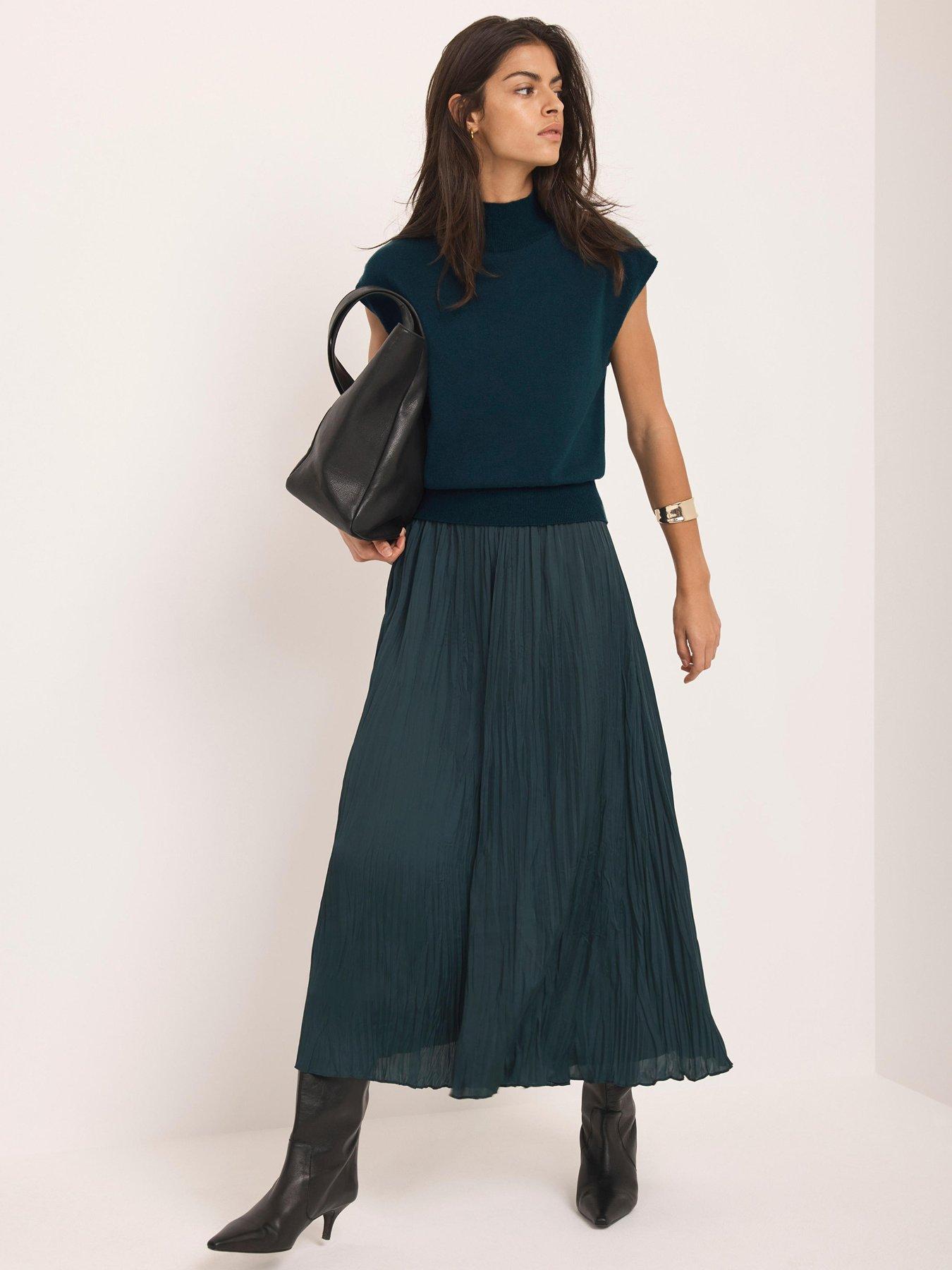 Image 3 of 6 of Mint Velvet Teal Sleeveless High Neck Top - Green