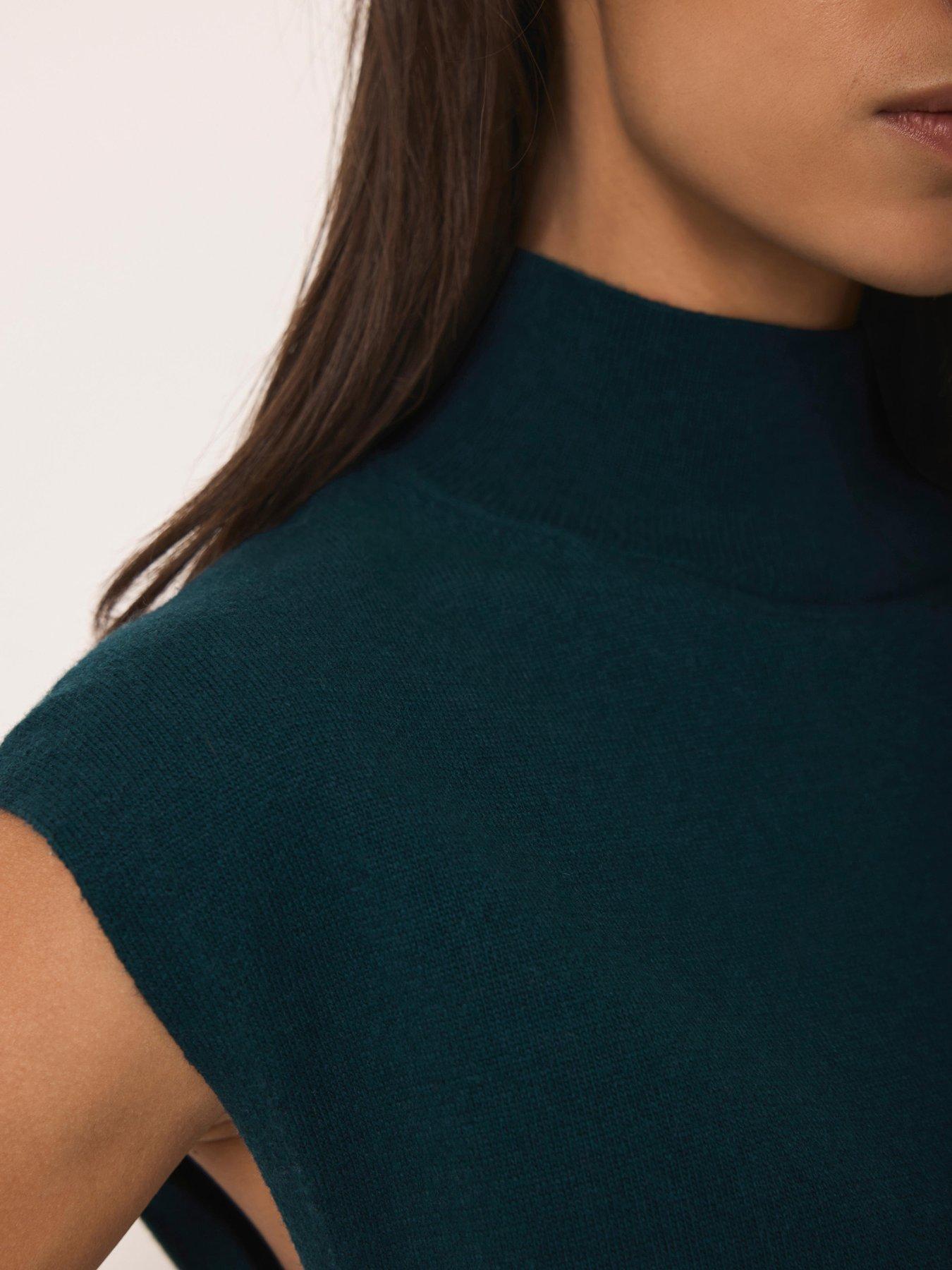 Image 4 of 6 of Mint Velvet Teal Sleeveless High Neck Top - Green