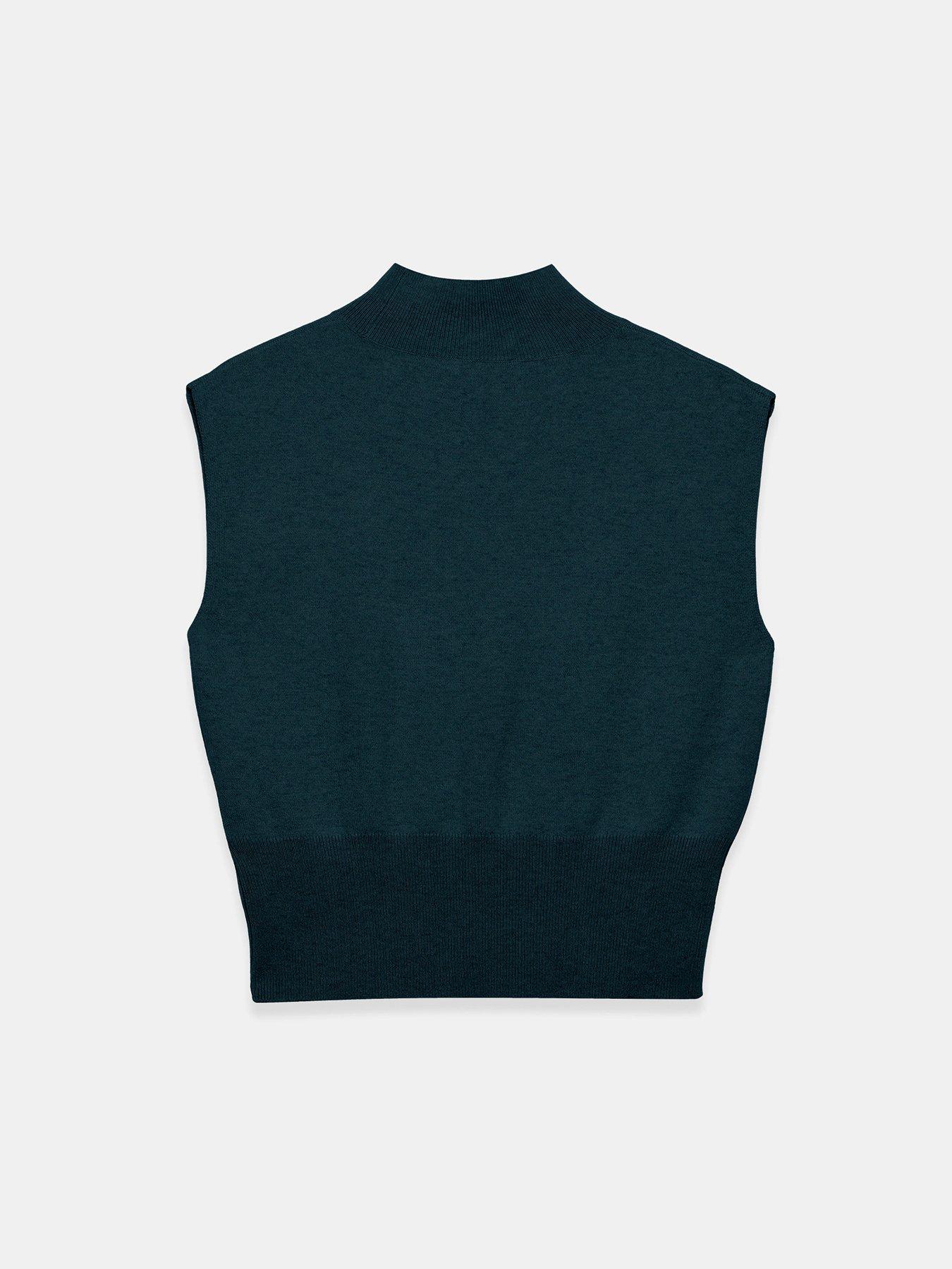 Image 6 of 6 of Mint Velvet Teal Sleeveless High Neck Top - Green