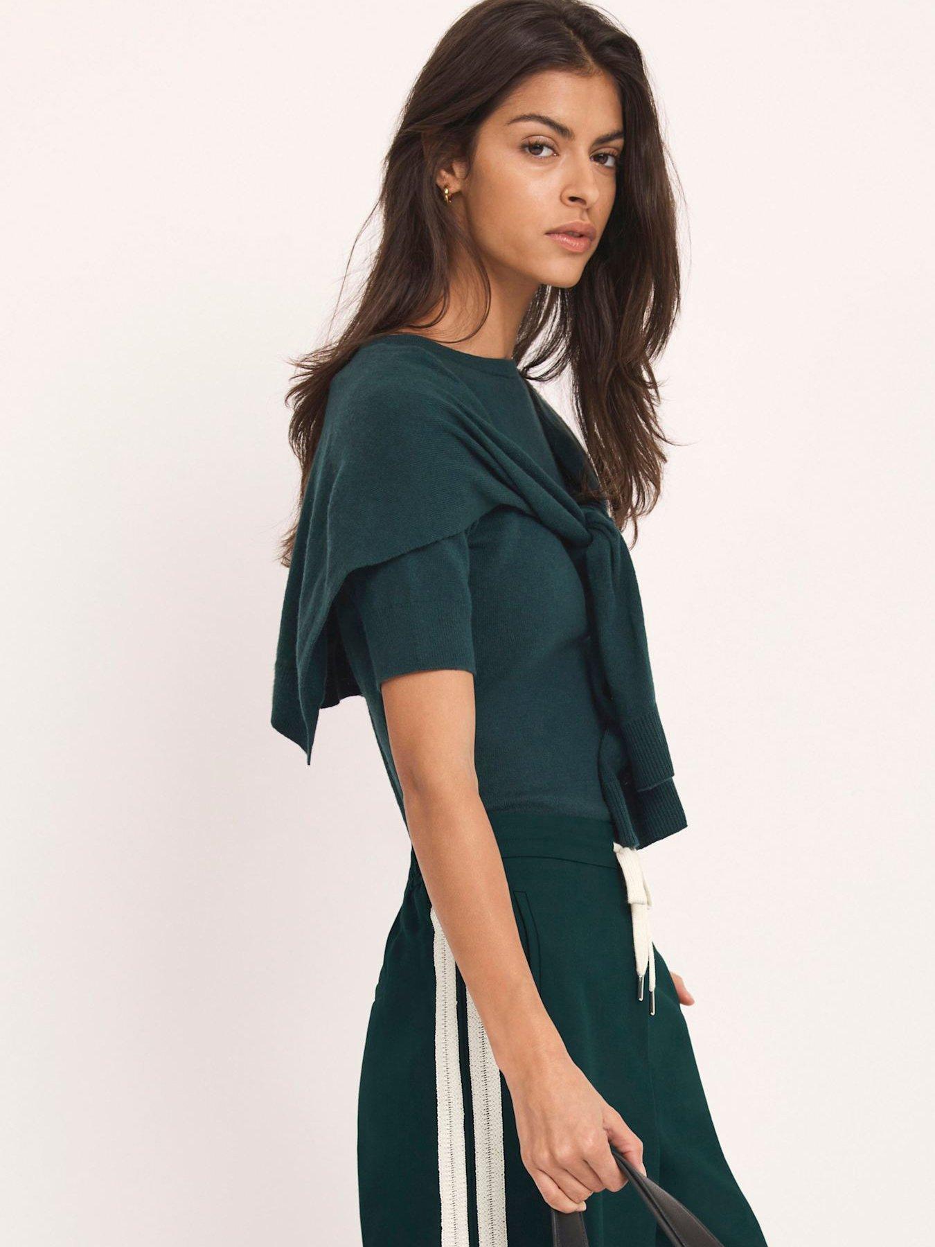 Mint Velvet Teal Scarf Knit Jumper - Green