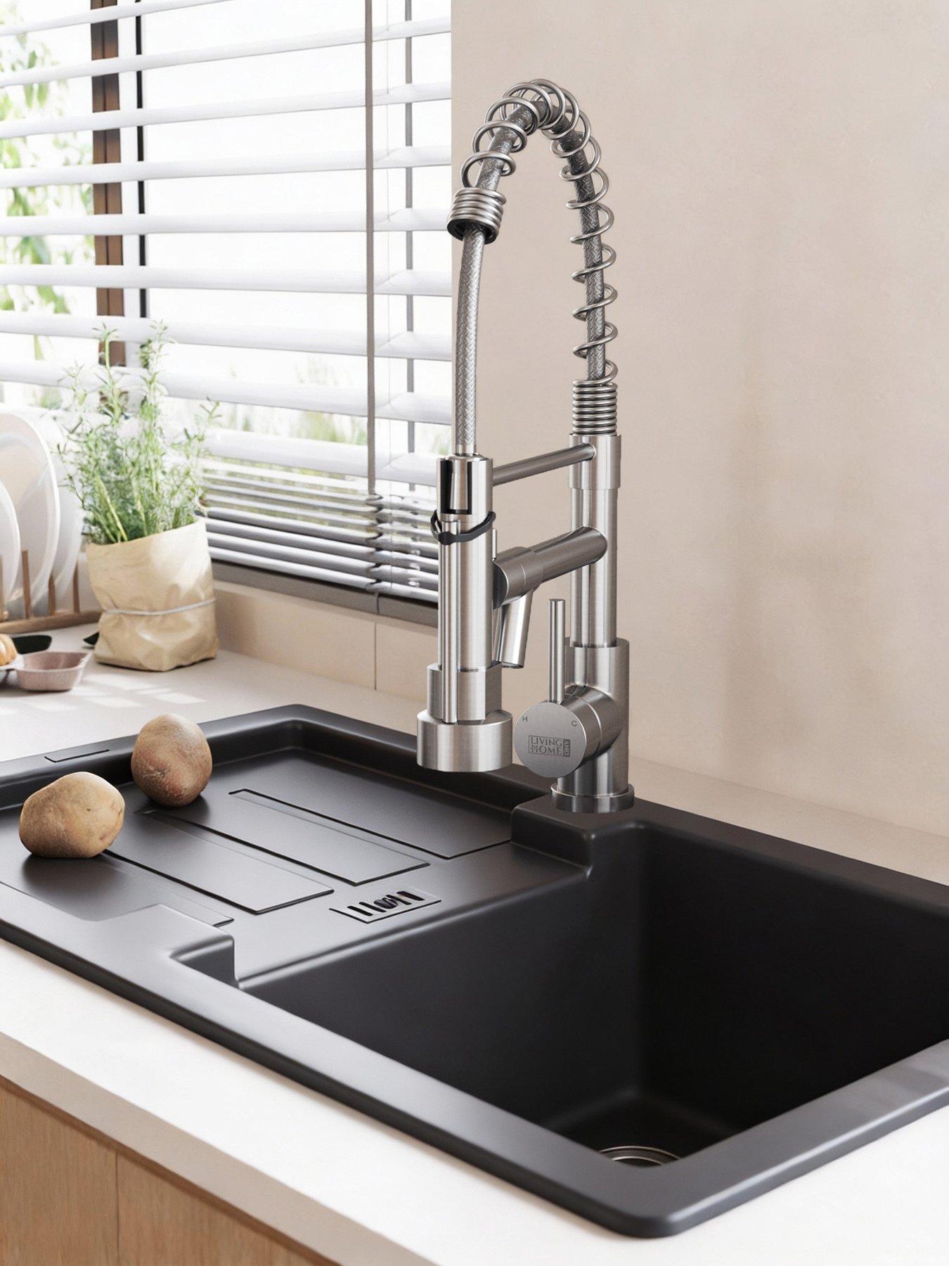 Living and Home Kitchen Faucet With Pull Down Spring Spout