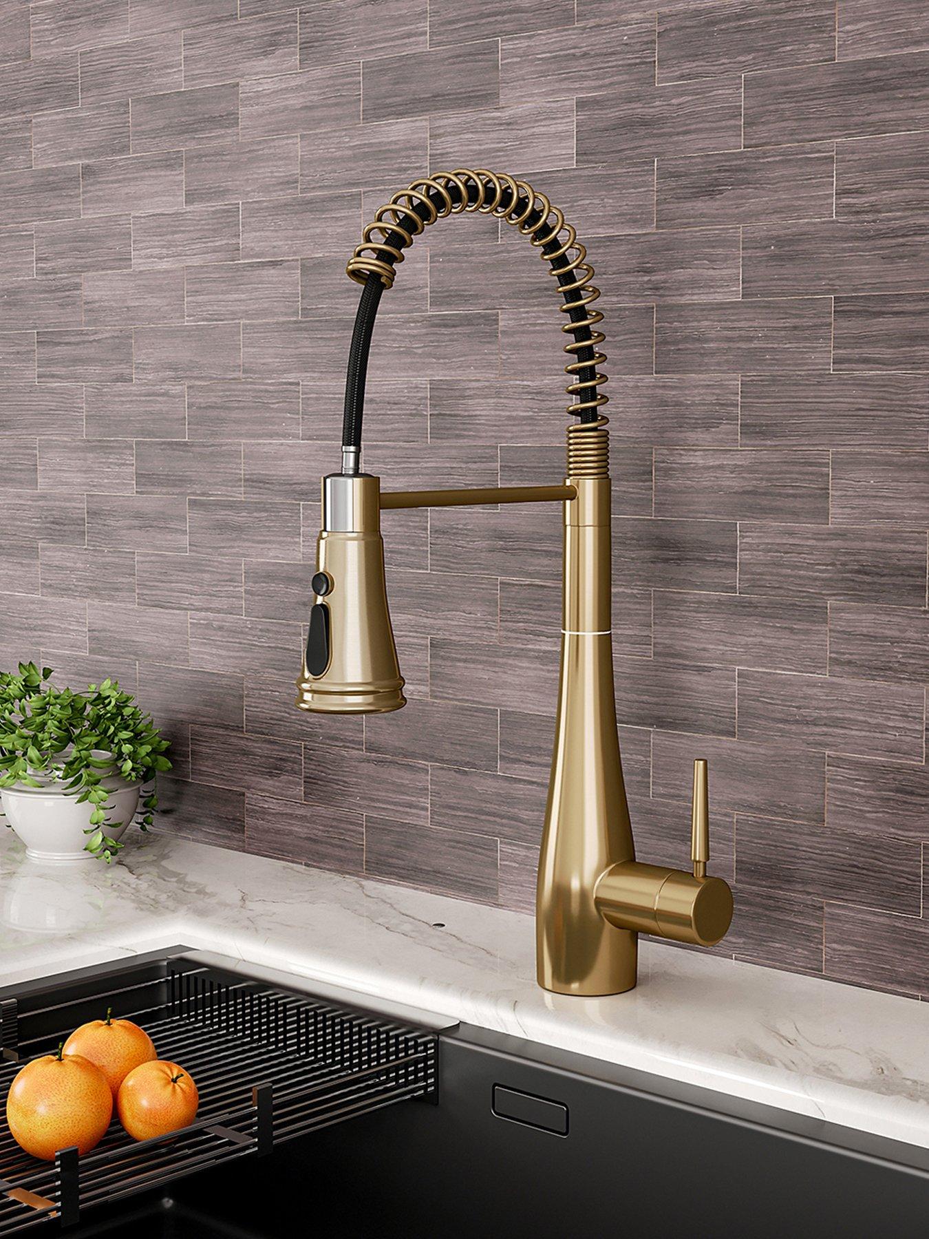 Living and Home Golden Pre-rinse Pull-down Swivel Kitchen Faucet | Very