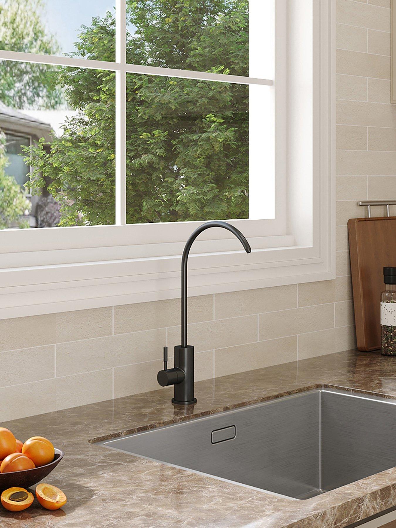 Living and Home Black Stainless Steel Brushed Kitchen Water Filter Faucet