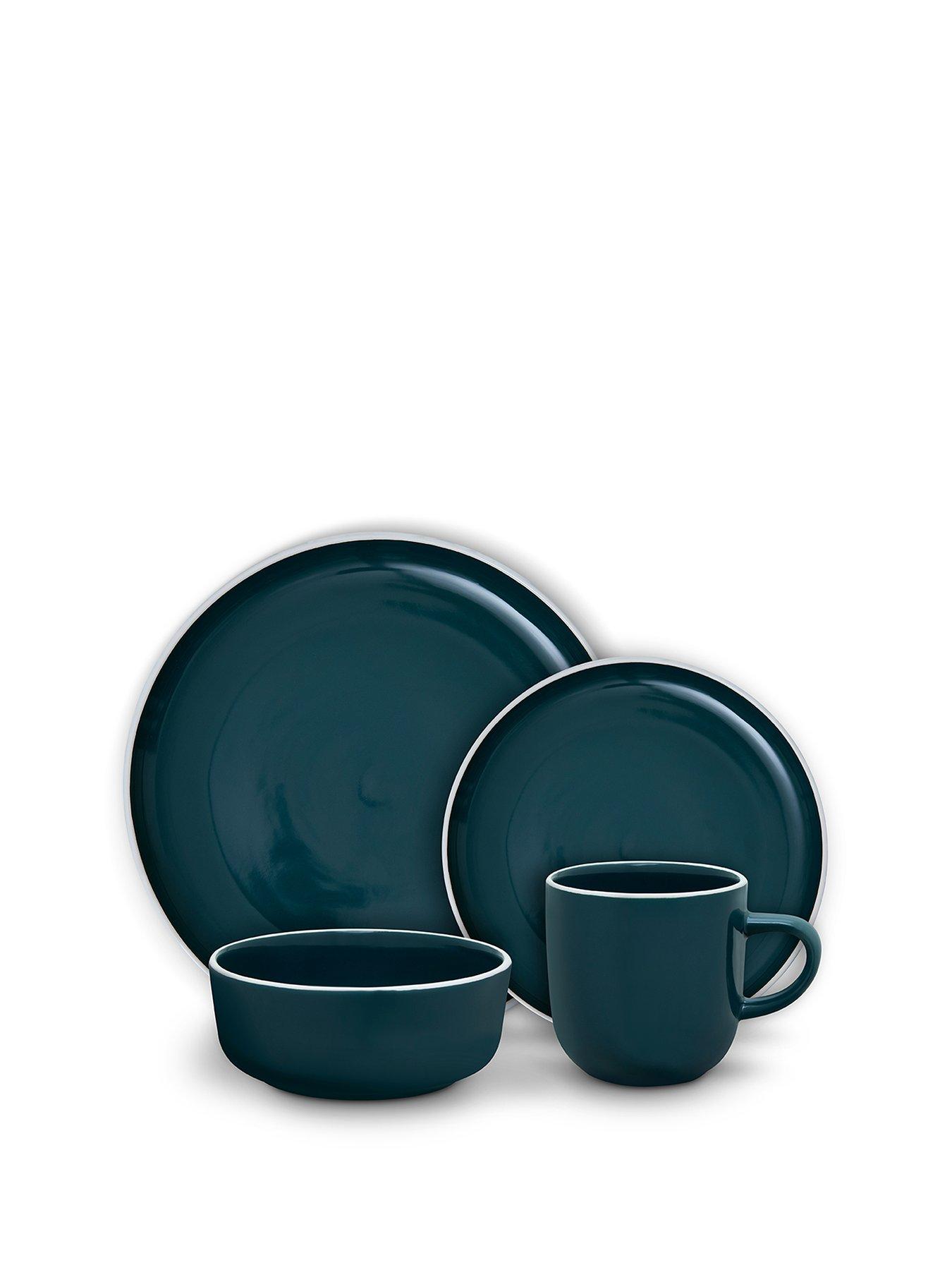 Barbary & Oak 16 Piece Dinnerware Set, Made From Premium Stoneware, Agave
