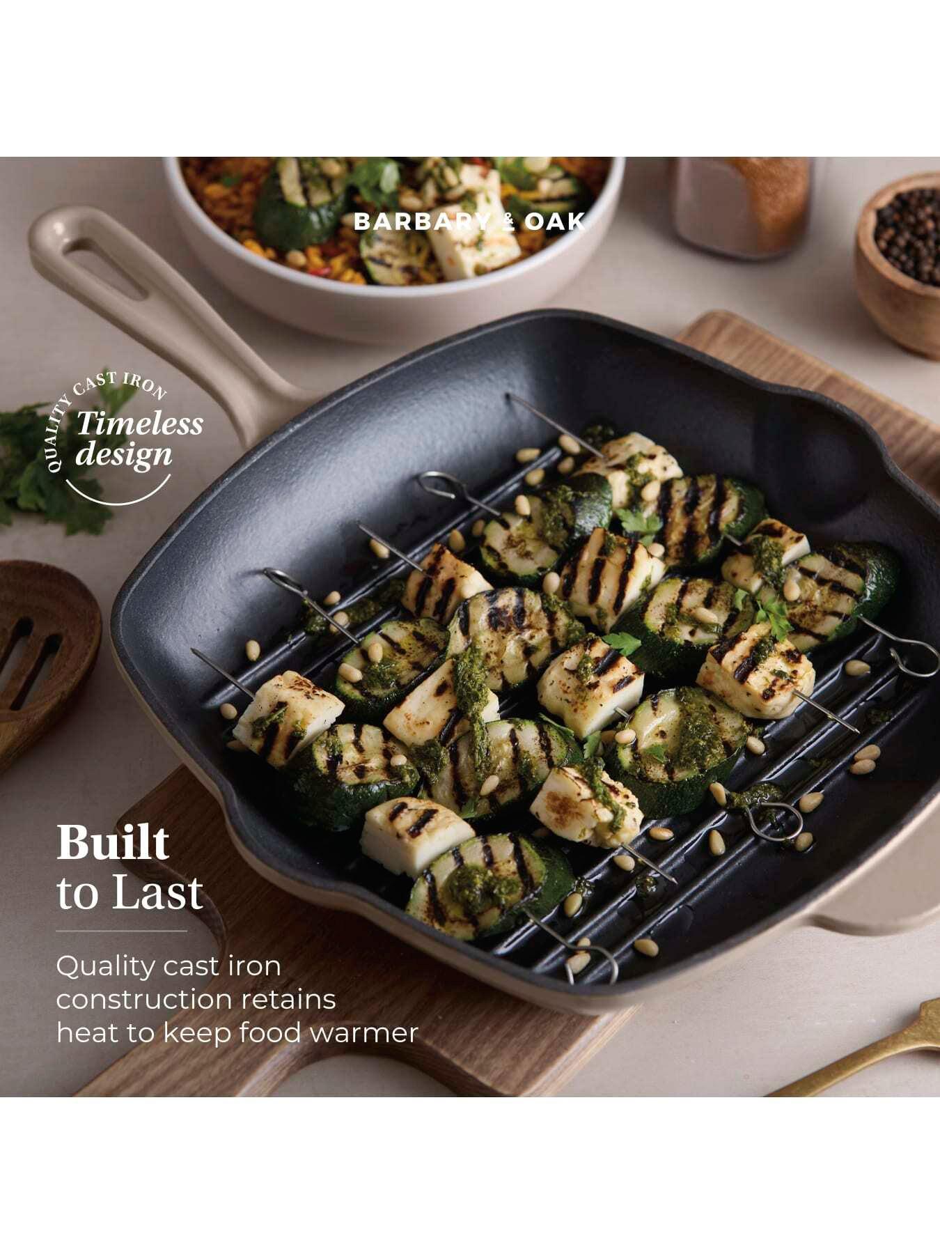 Image 3 of 8 of Barbary & Oak Nattura 28cm Cast Iron Grill Pan With Pour Spouts, Cashmere