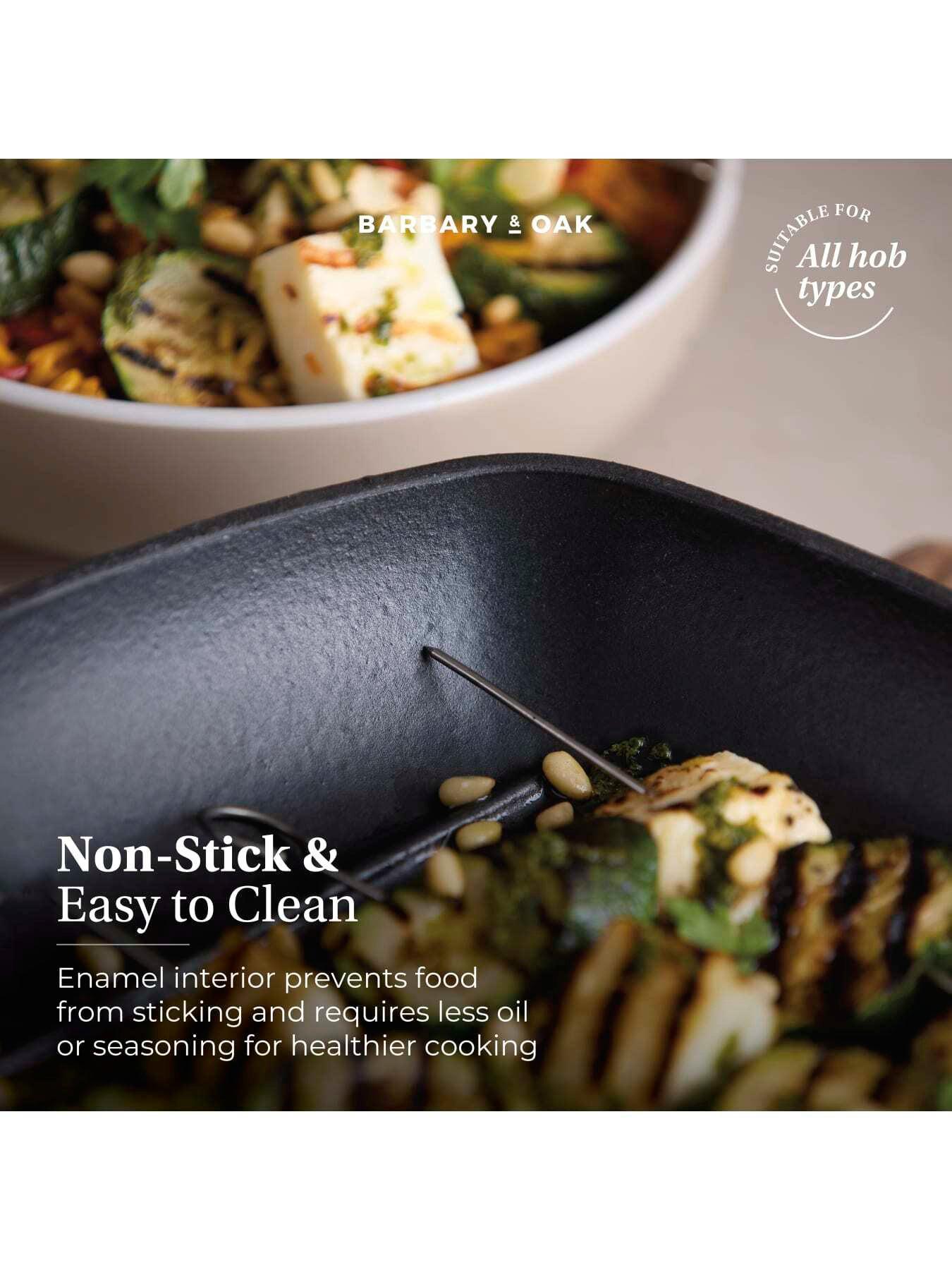 Image 4 of 8 of Barbary & Oak Nattura 28cm Cast Iron Grill Pan With Pour Spouts, Cashmere