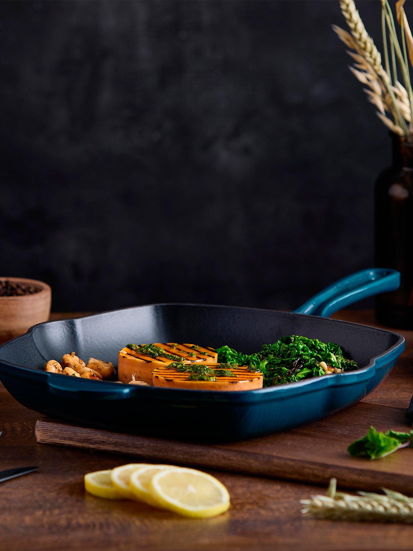 Image 1 of 8 of Barbary & Oak Nattura 28cm Cast Iron Grill Pan With Pour Spouts, Agave