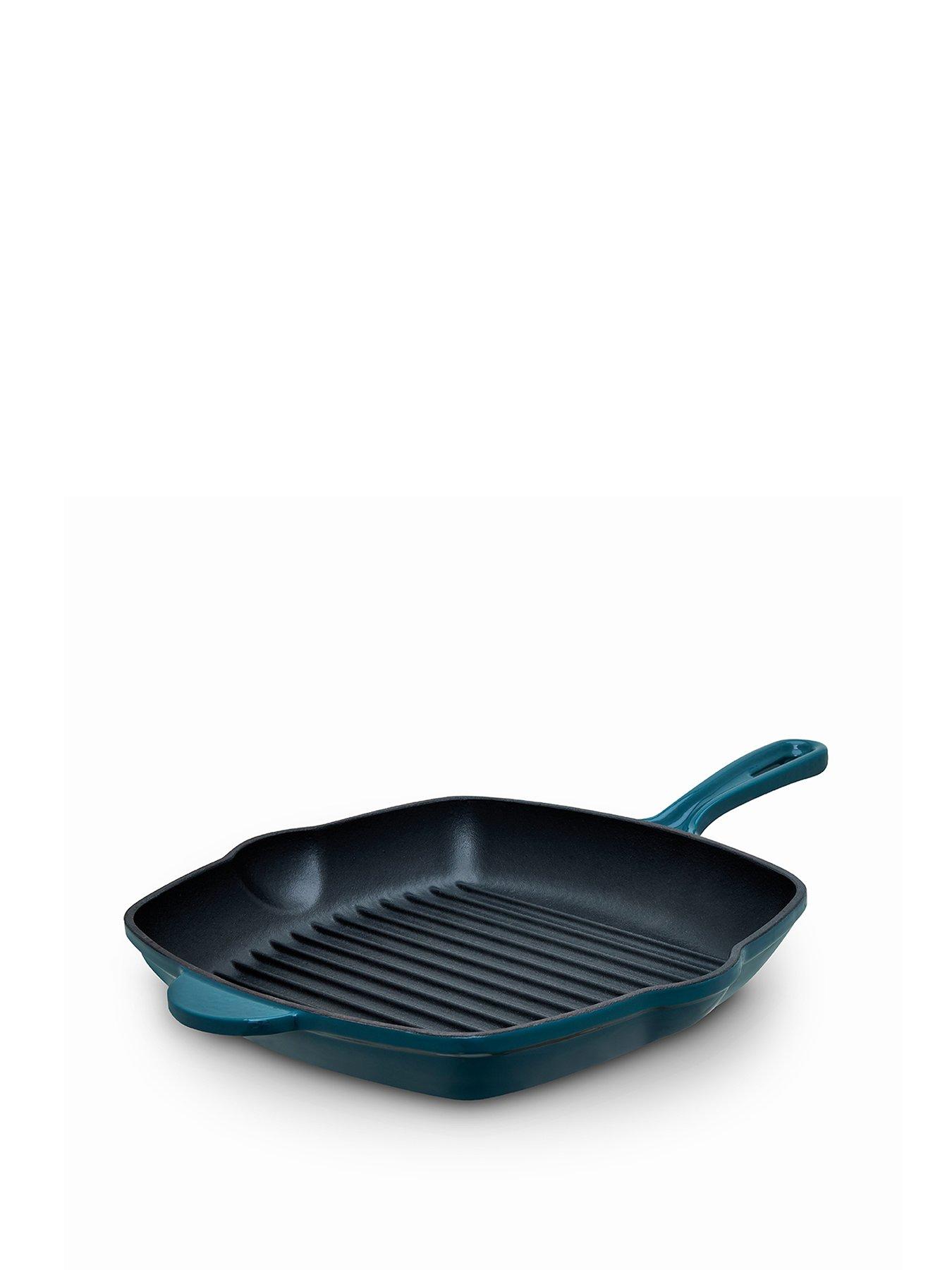 Barbary & Oak Nattura 28cm Cast Iron Grill Pan With Pour Spouts, Agave