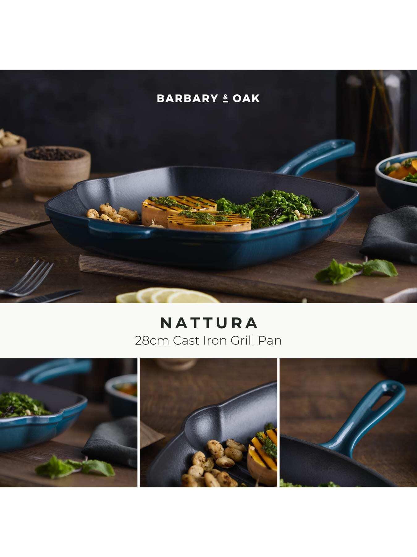 Image 3 of 8 of Barbary & Oak Nattura 28cm Cast Iron Grill Pan With Pour Spouts, Agave