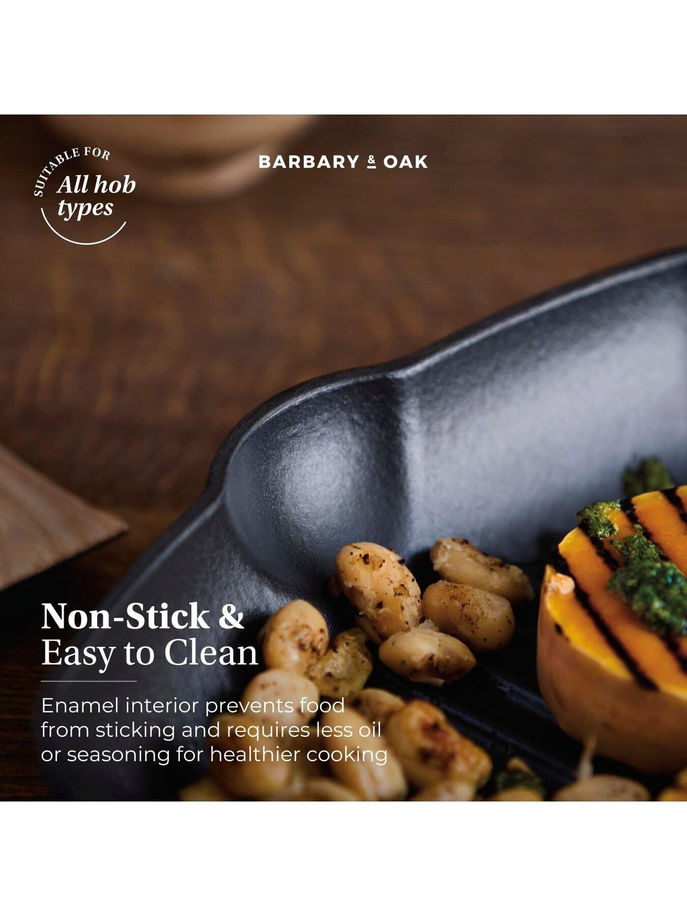 Image 4 of 8 of Barbary & Oak Nattura 28cm Cast Iron Grill Pan With Pour Spouts, Agave