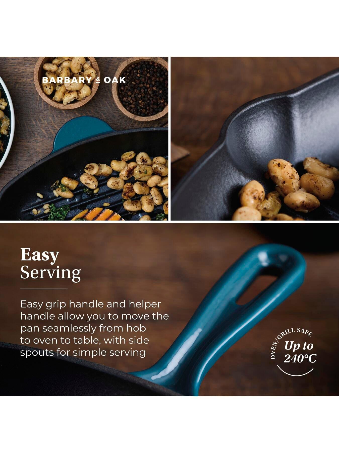 Image 5 of 8 of Barbary & Oak Nattura 28cm Cast Iron Grill Pan With Pour Spouts, Agave