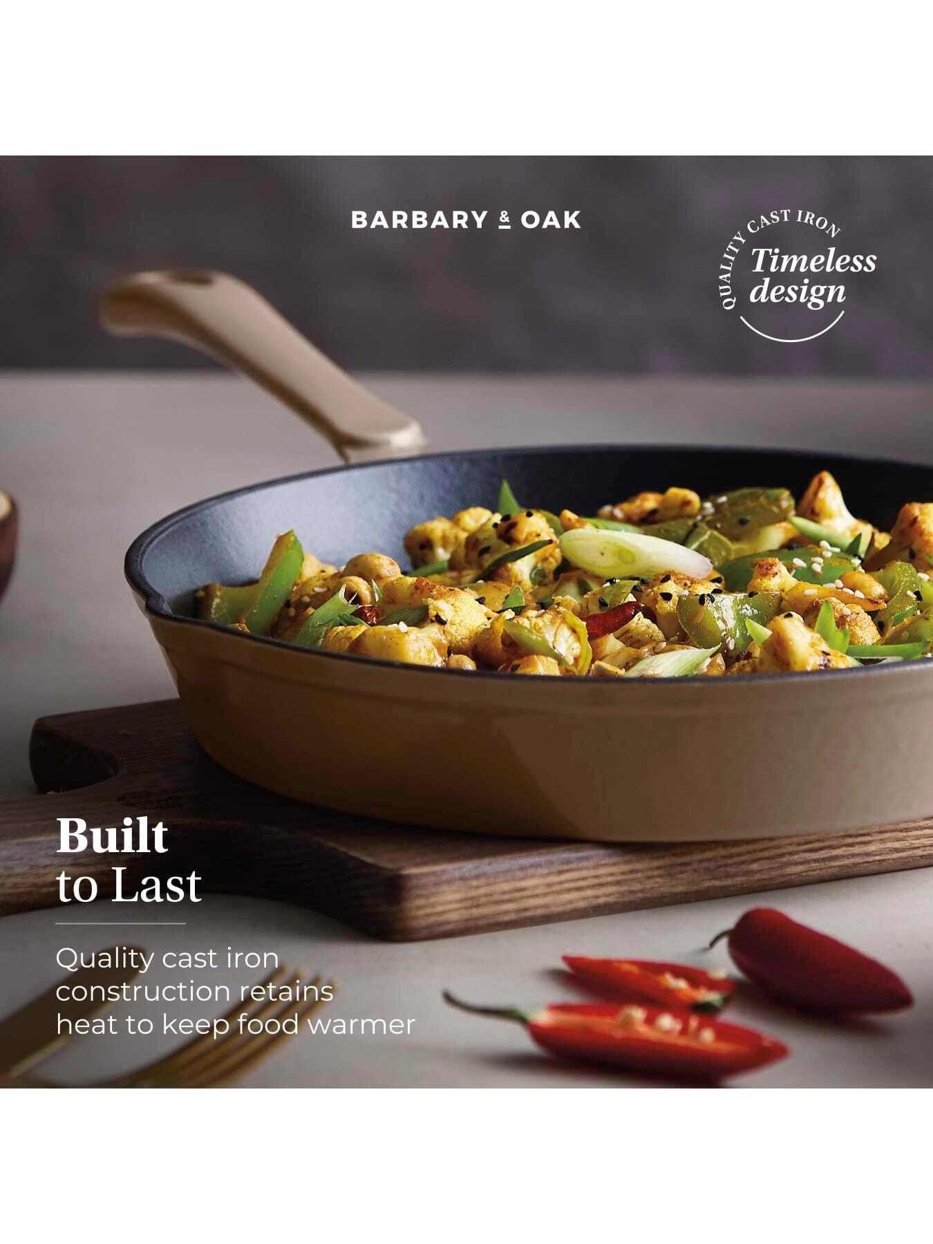 Image 3 of 8 of Barbary & Oak Nattura 26cm Cast Iron Round Pan With Dual Side Spouts, Cashmere