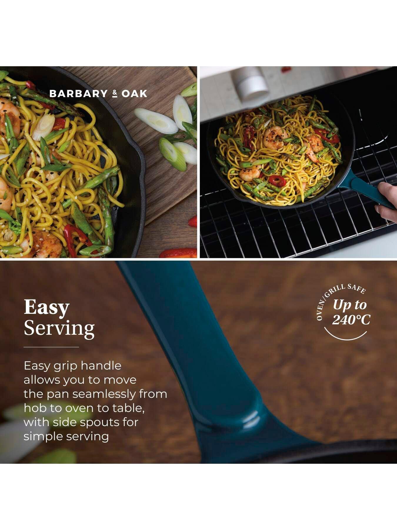 Image 5 of 8 of Barbary & Oak Nattura 26cm Cast Iron Round Pan With Dual Side Spouts, Agave