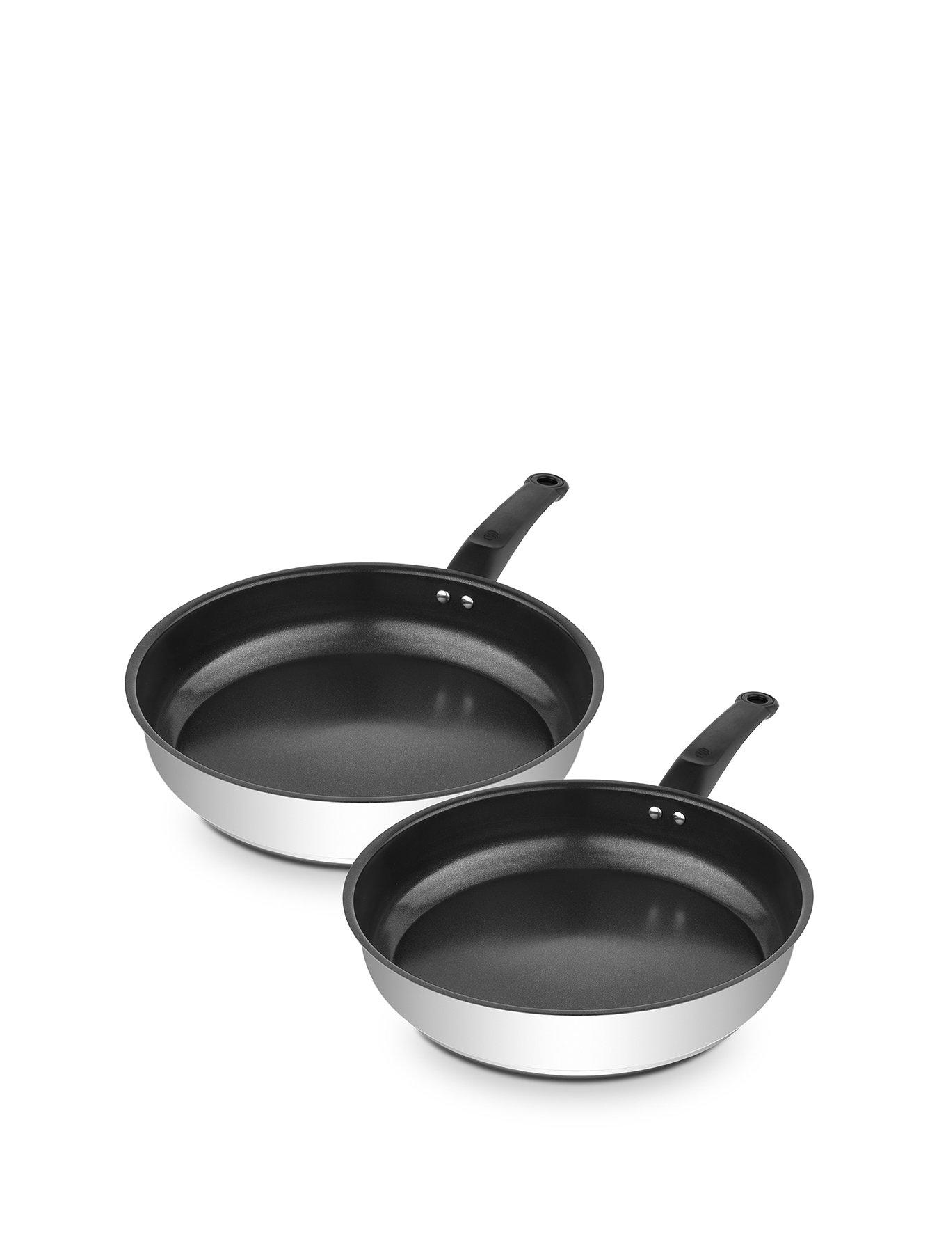 Swan Townhouse Stainless Steel 20cm  &  28cm Frying Pan set