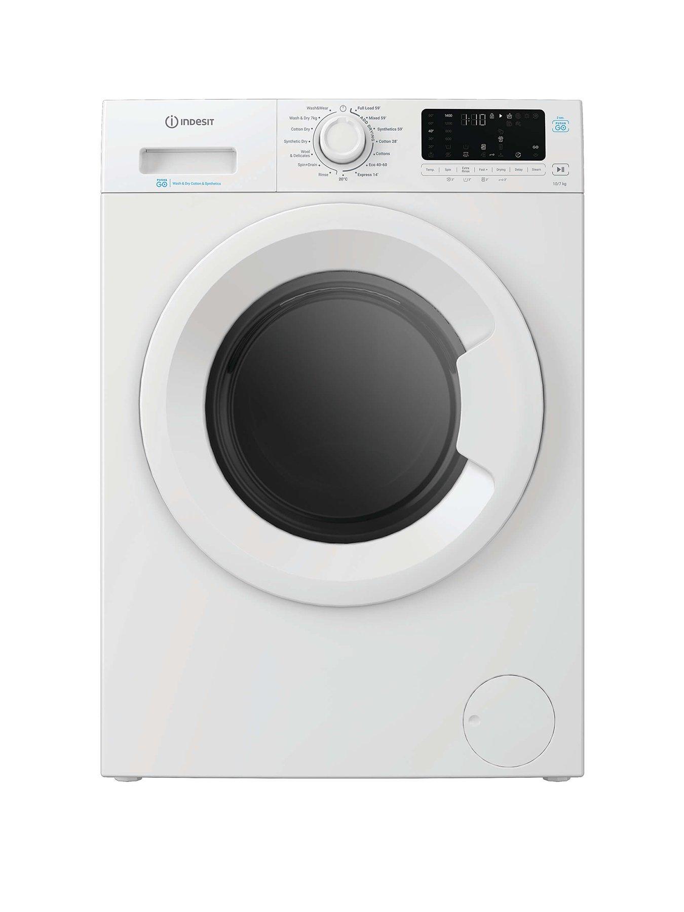 Indesit Push & Go IDP 10747 PUSH & GO UK 10kg Wash / 7kg Dry Washer Dryer with Steam - White