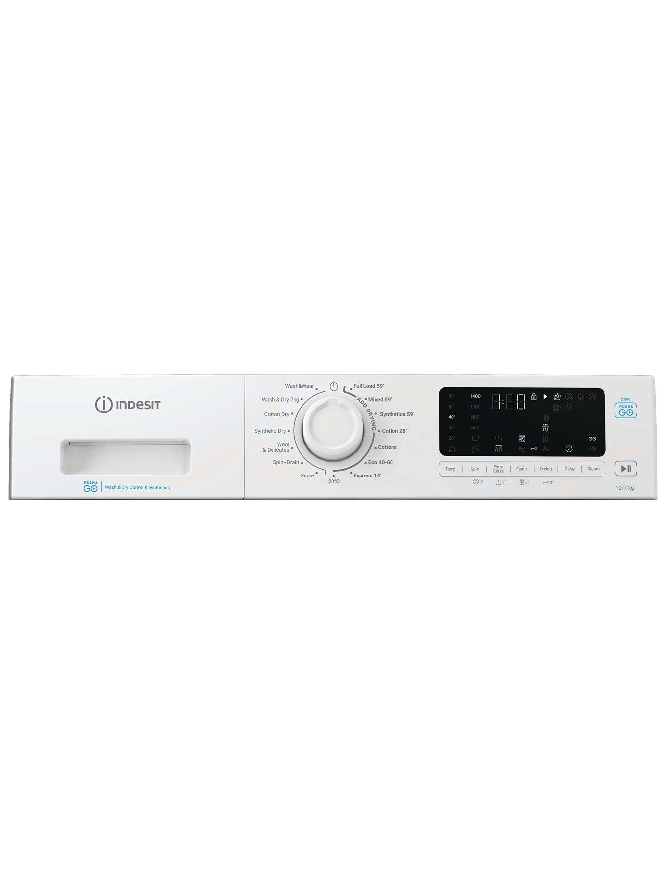 Image 4 of 7 of Indesit Push&amp;Go IDP 10747 PUSH&amp;GO UK 10kg Wash / 7kg Dry Washer Dryer with Steam - White