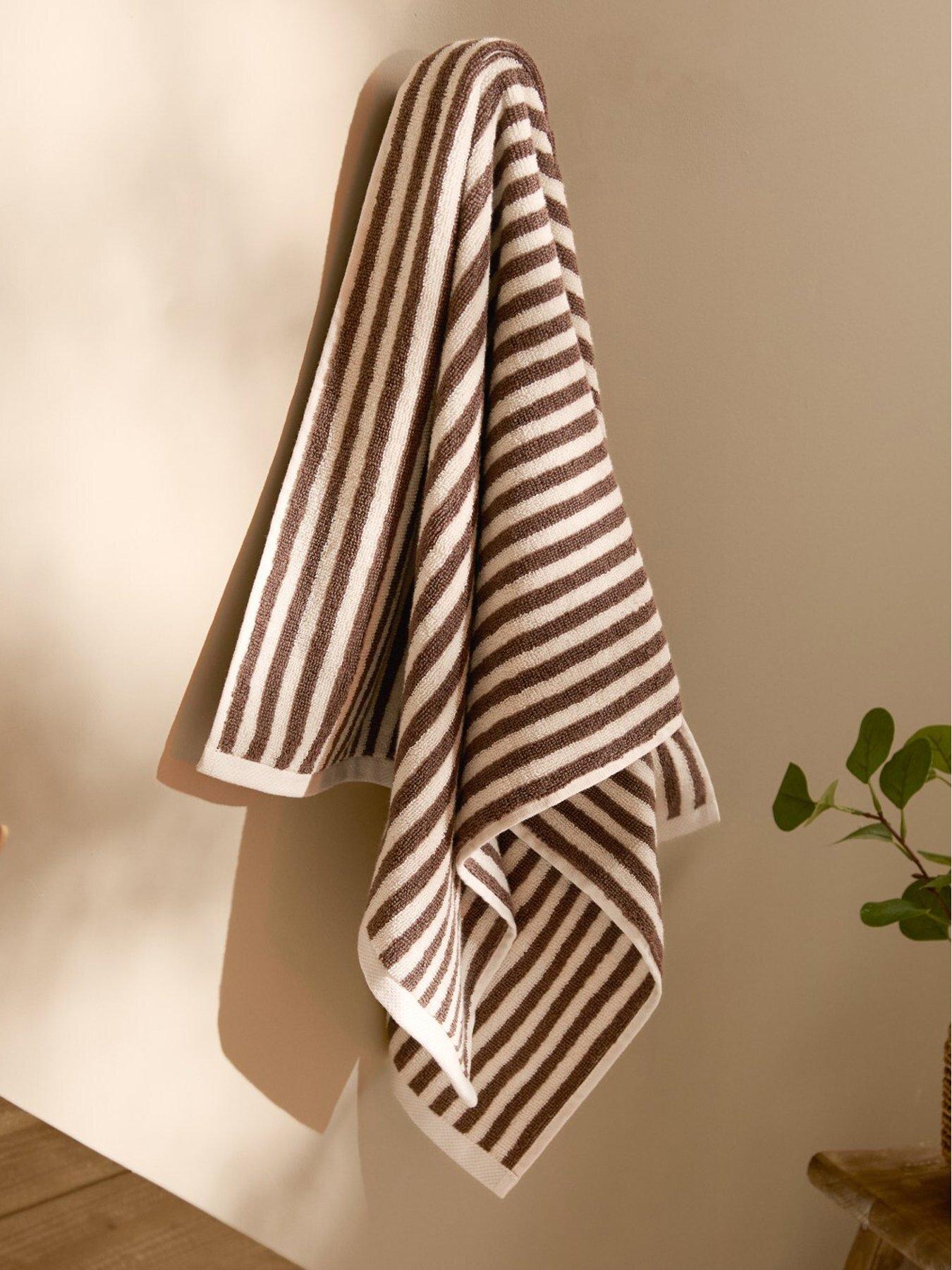 Image 1 of 6 of Yard Hebden Stripe Towel Collection Chocolate