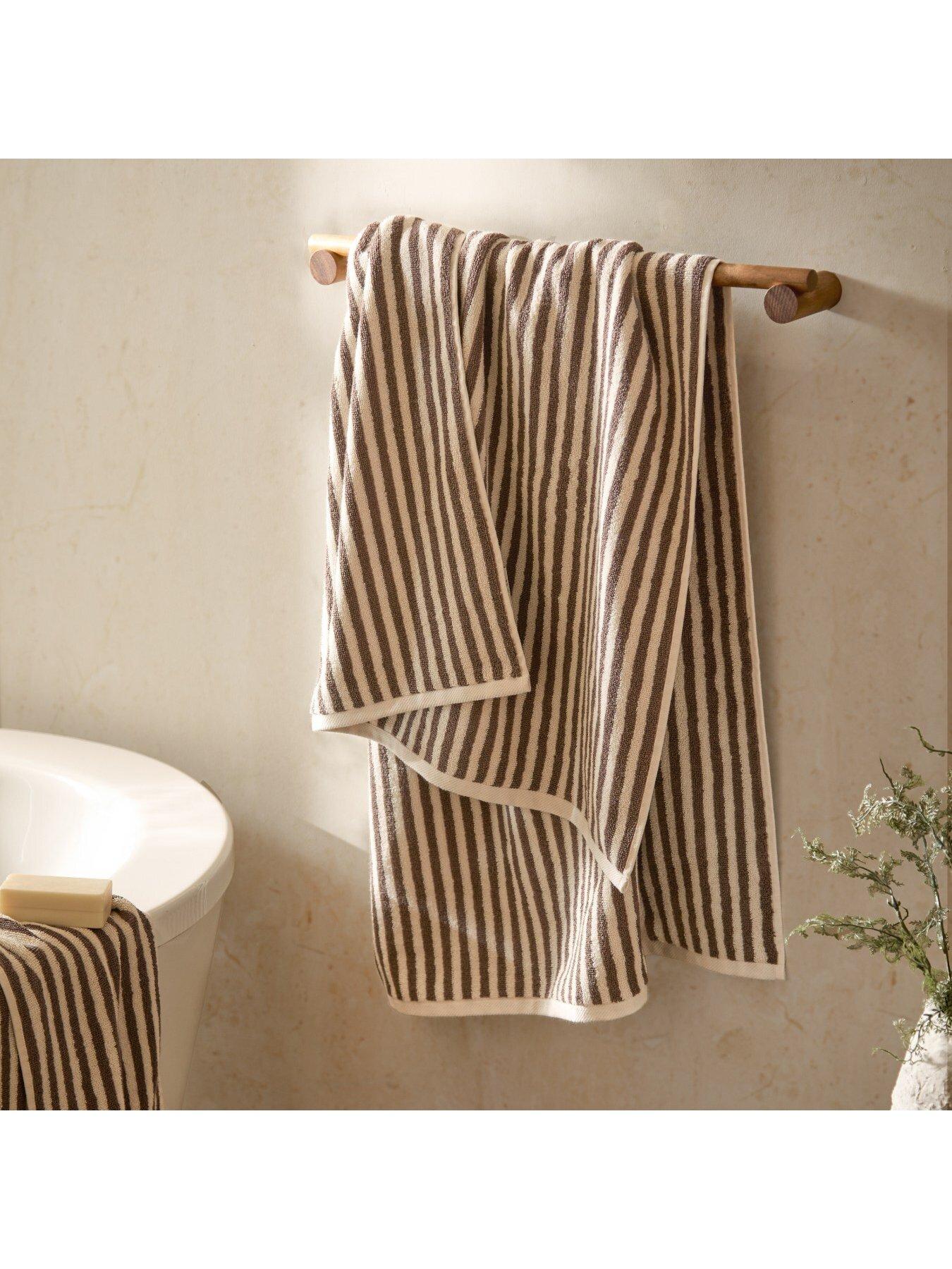 Image 4 of 6 of Yard Hebden Stripe Towel Collection Chocolate