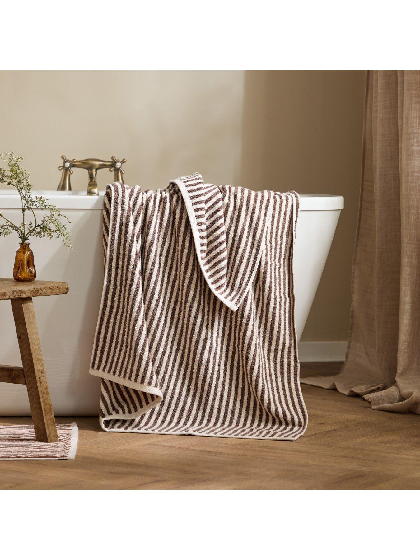 Image 6 of 6 of Yard Hebden Stripe Towel Collection Chocolate