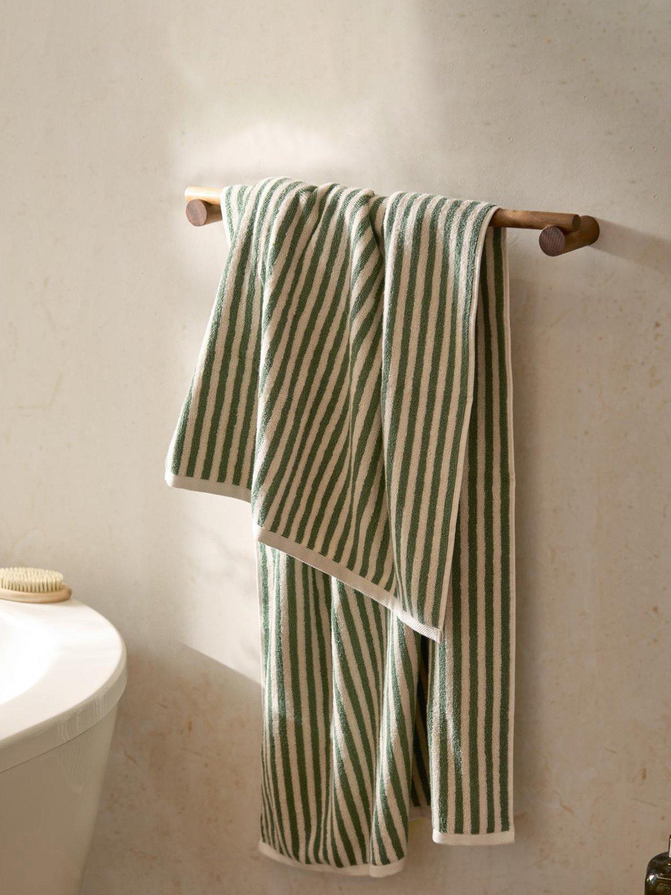 Yard Hebden Stripe Towel Collection Forest