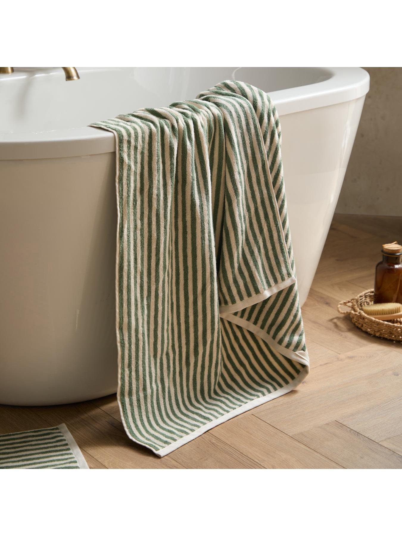 Image 5 of 6 of Yard Hebden Stripe Towel Collection Forest