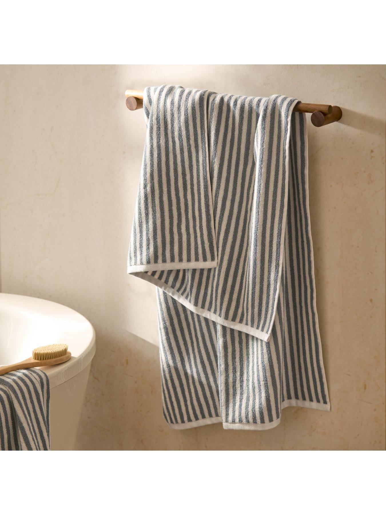 Image 4 of 6 of Yard Hebden Stripe Towel Collection Grey