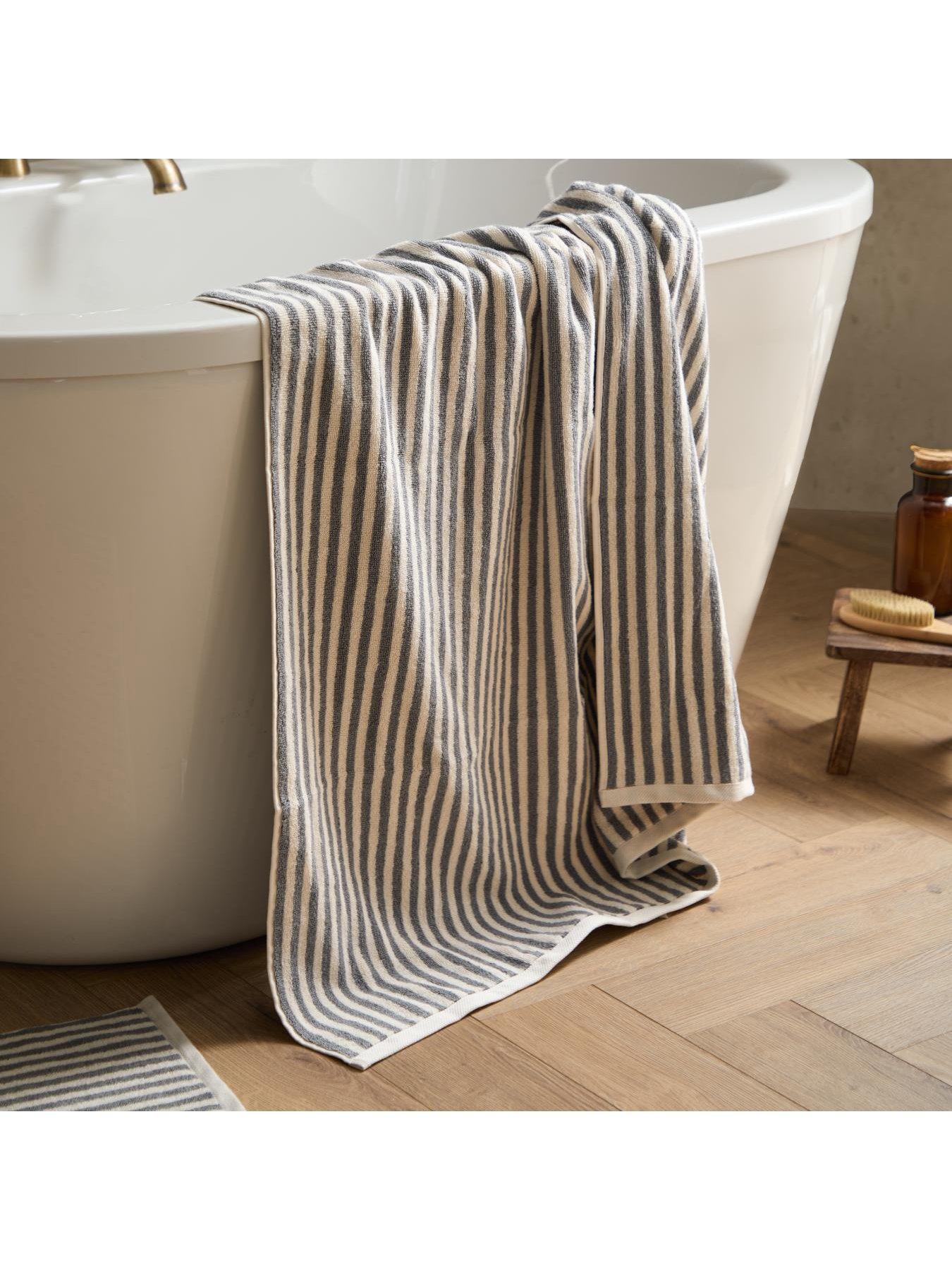 Image 5 of 6 of Yard Hebden Stripe Towel Collection Grey