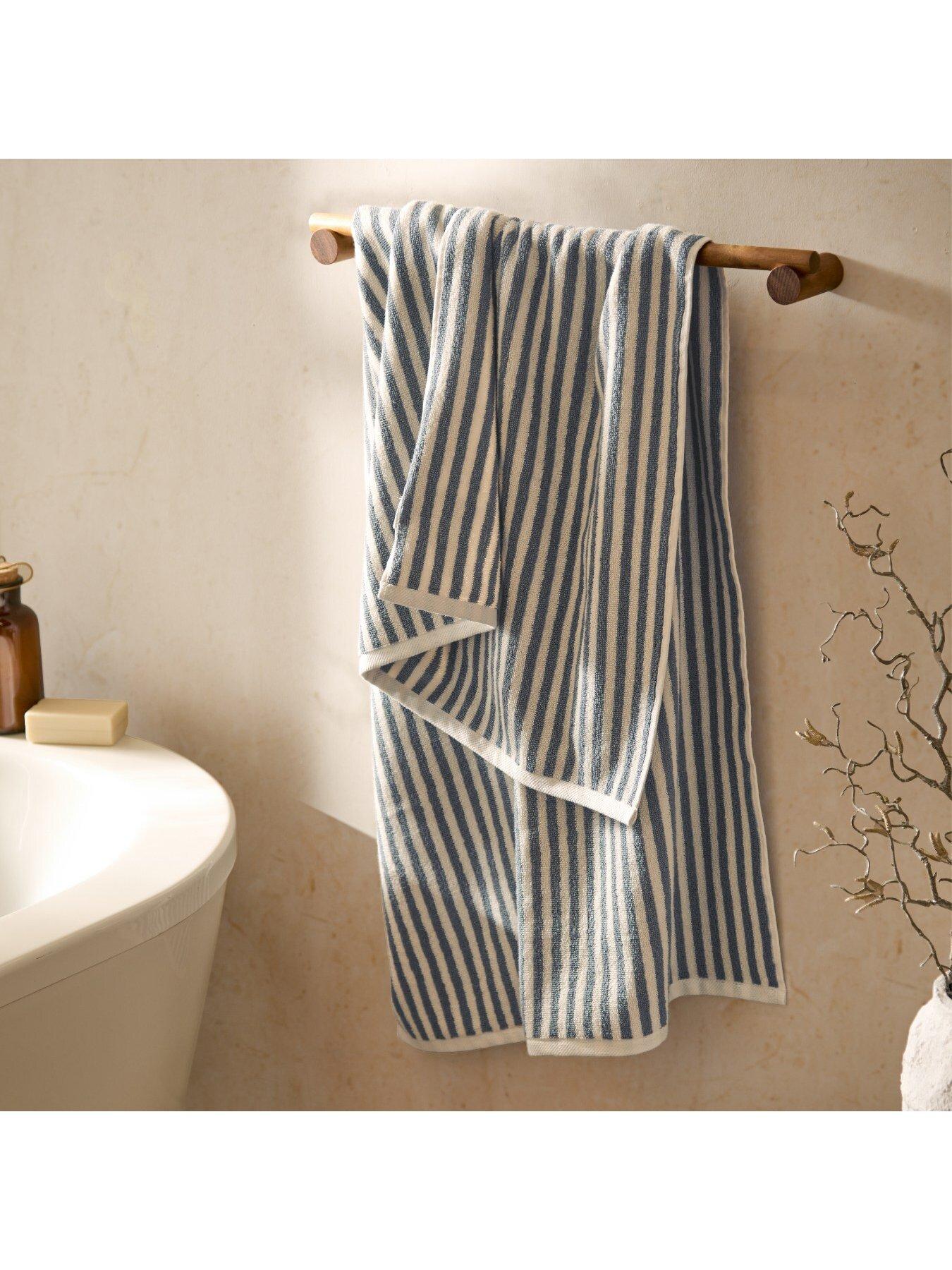 Image 4 of 6 of Yard Hebden Stripe Towel Collection Mineral Blue