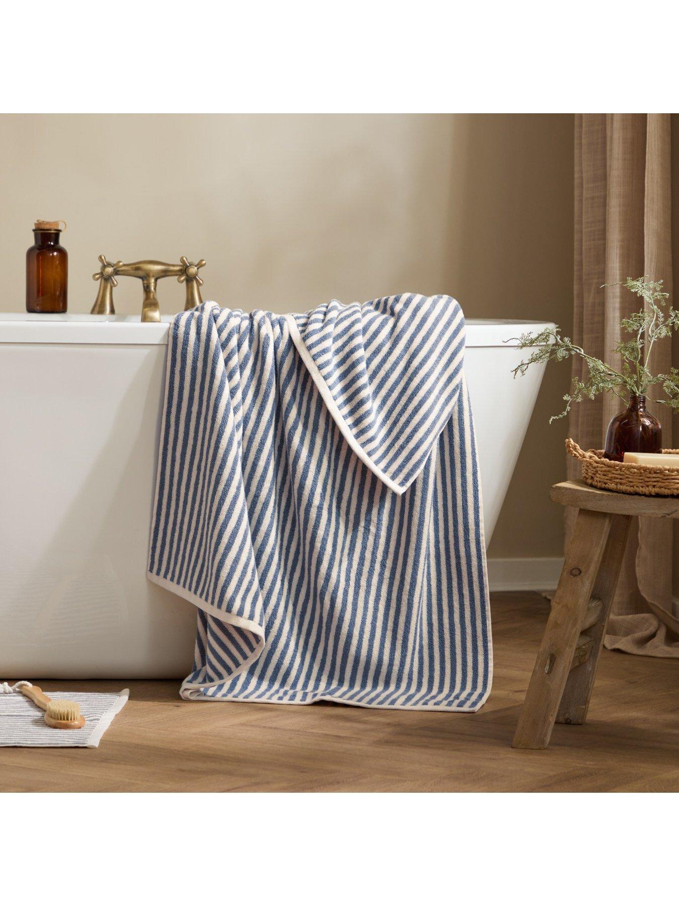 Image 6 of 6 of Yard Hebden Stripe Towel Collection Mineral Blue