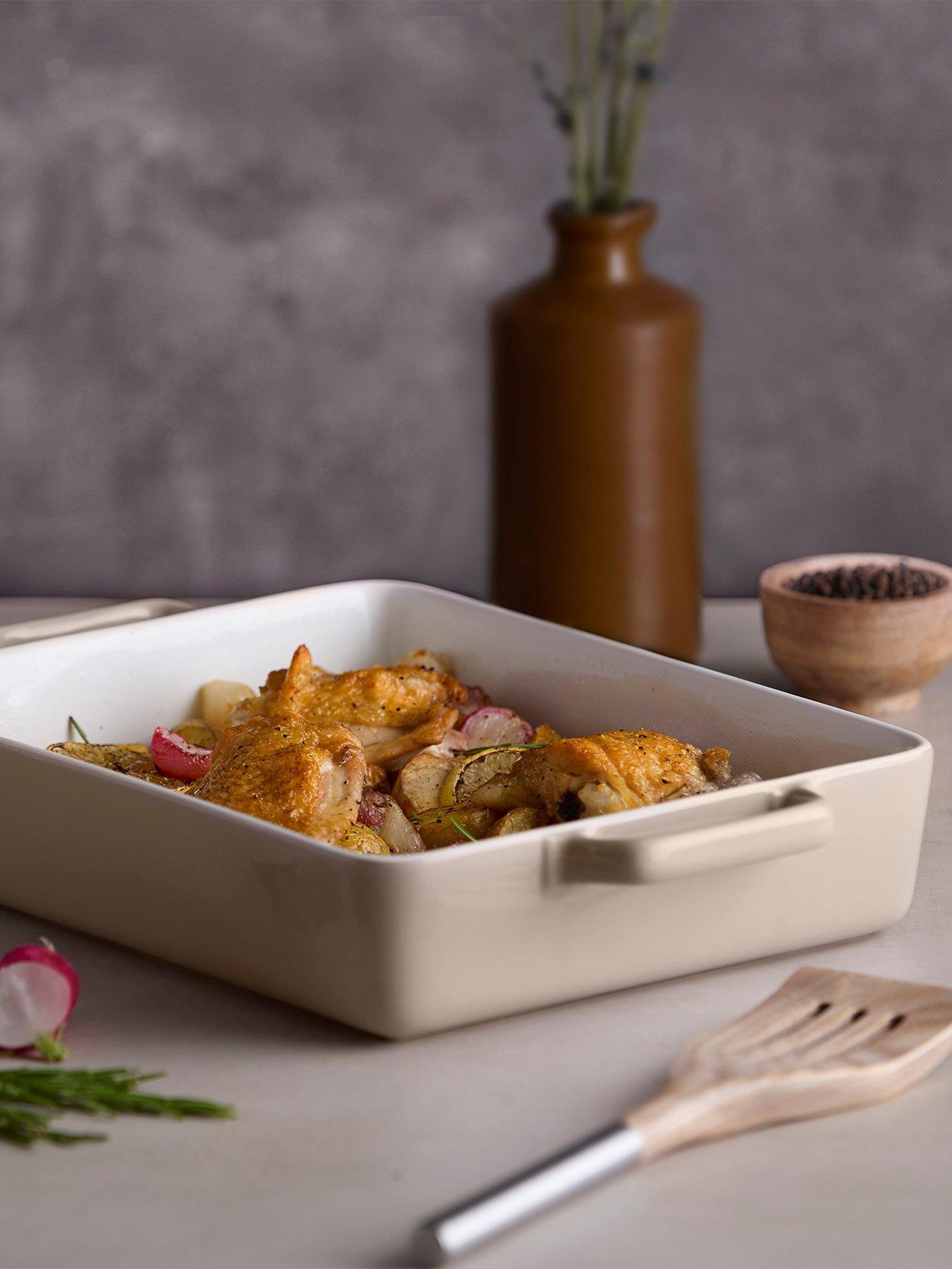 Barbary & Oak Nattura 38cm Rectangular Baking Dish, Easy Grip Handles, Cashmere