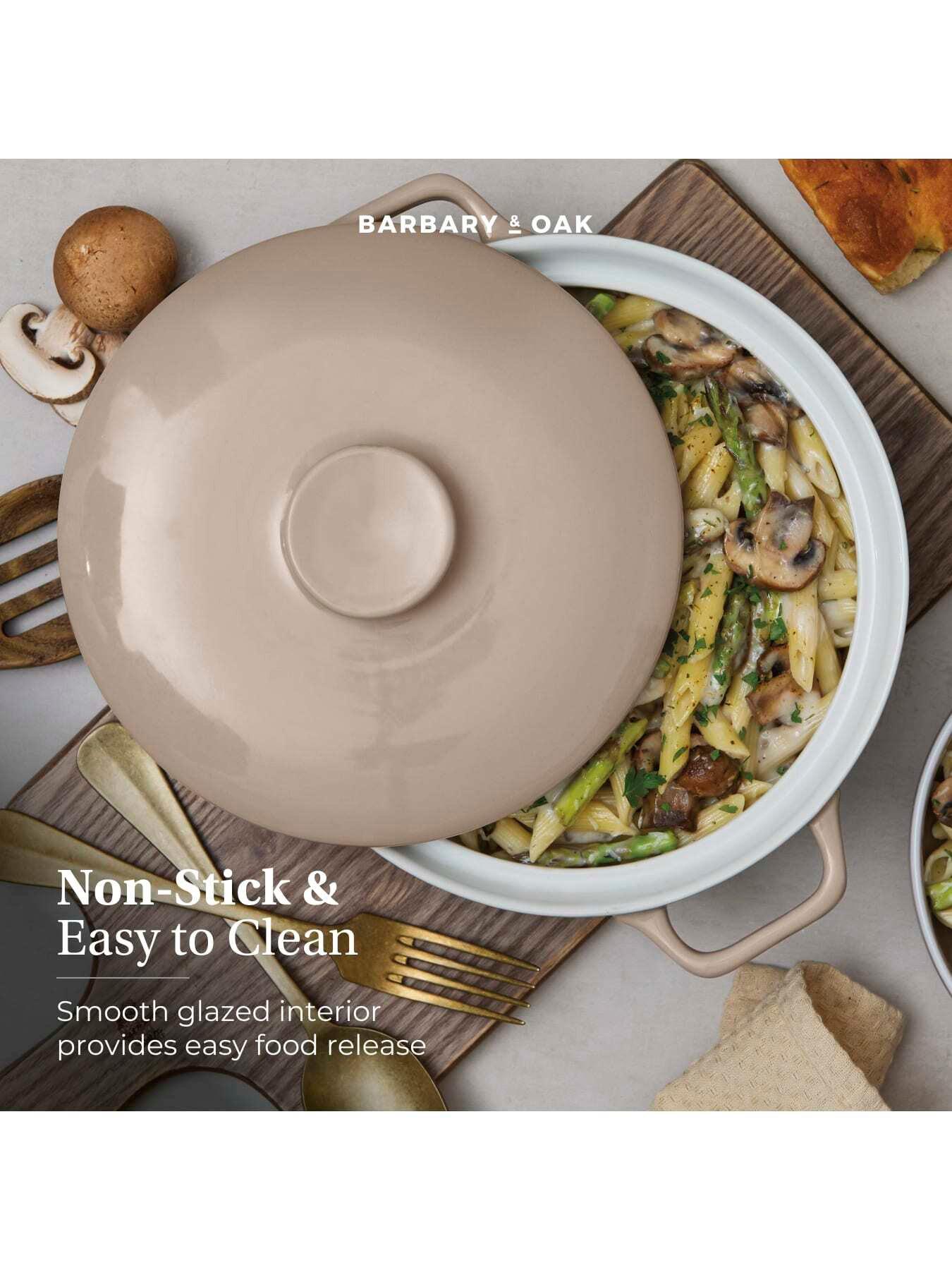 Image 4 of 8 of Barbary & Oak Nattura 23.5cm Shallow Casserole, Easy Grip Handles, Cashmere