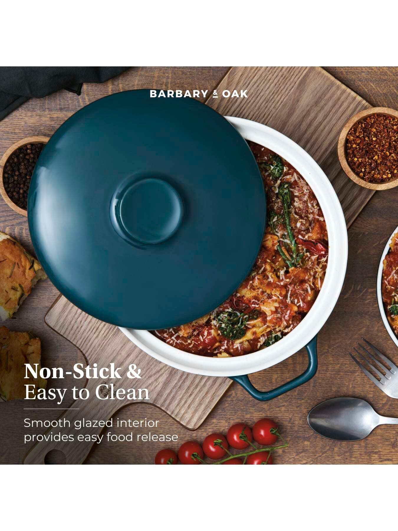 Image 4 of 8 of Barbary & Oak Nattura 23.5cm Shallow Casserole, Easy Grip Handles, Agave