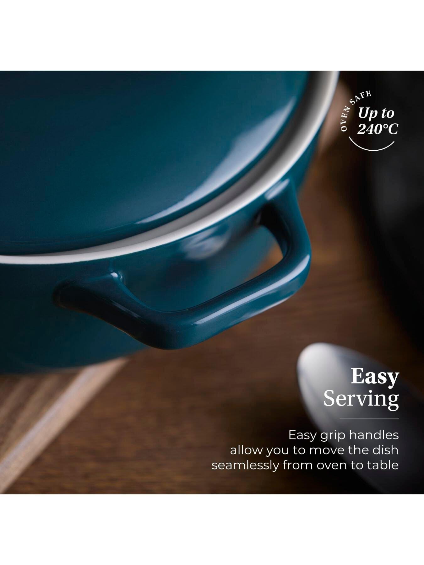 Image 5 of 8 of Barbary & Oak Nattura 23.5cm Shallow Casserole, Easy Grip Handles, Agave