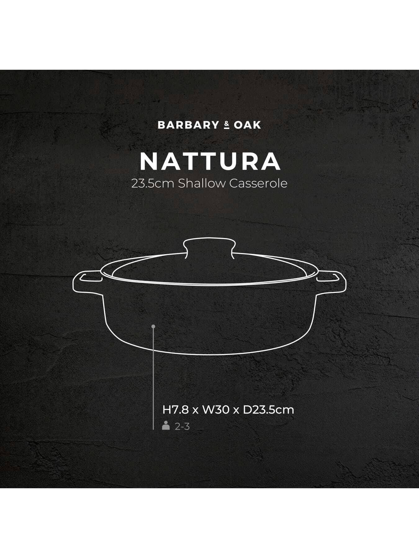 Image 6 of 8 of Barbary & Oak Nattura 23.5cm Shallow Casserole, Easy Grip Handles, Agave