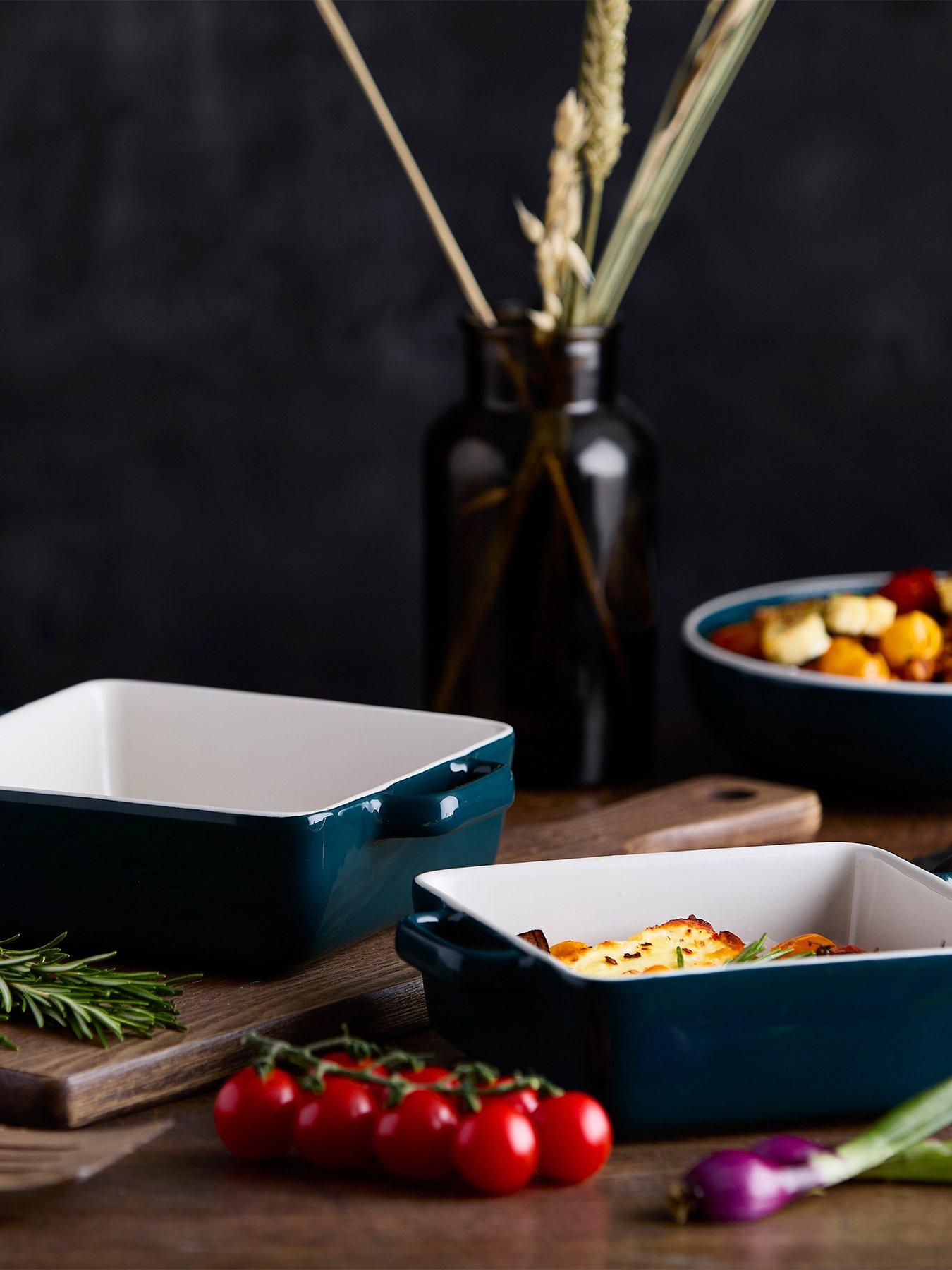 Barbary & Oak Nattura Set Of Two 20.5cm Square Baking Dishes, Agave