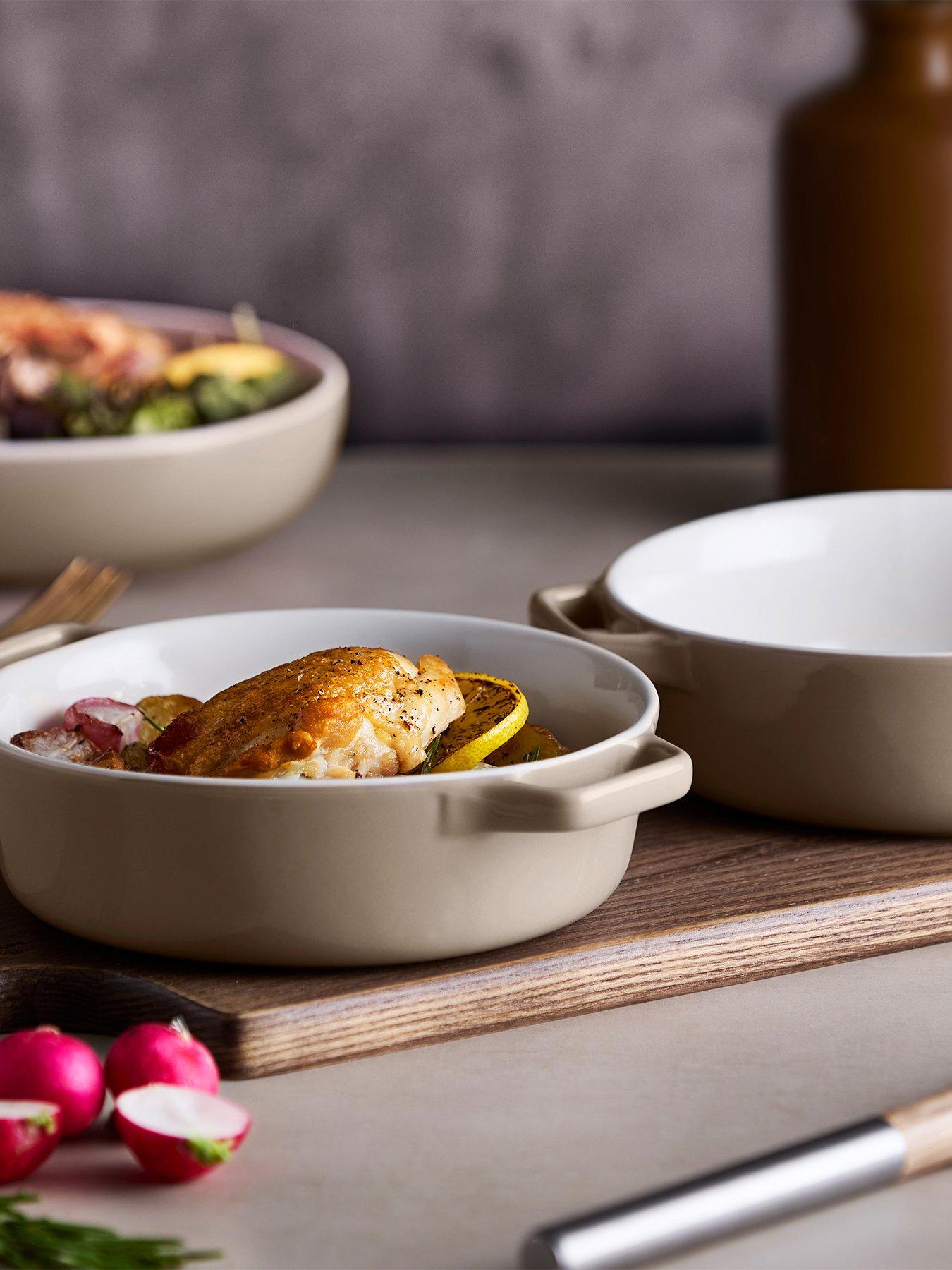 Barbary & Oak Nattura Set Of Two 21.5cm Round Baking Dishes, Cashmere