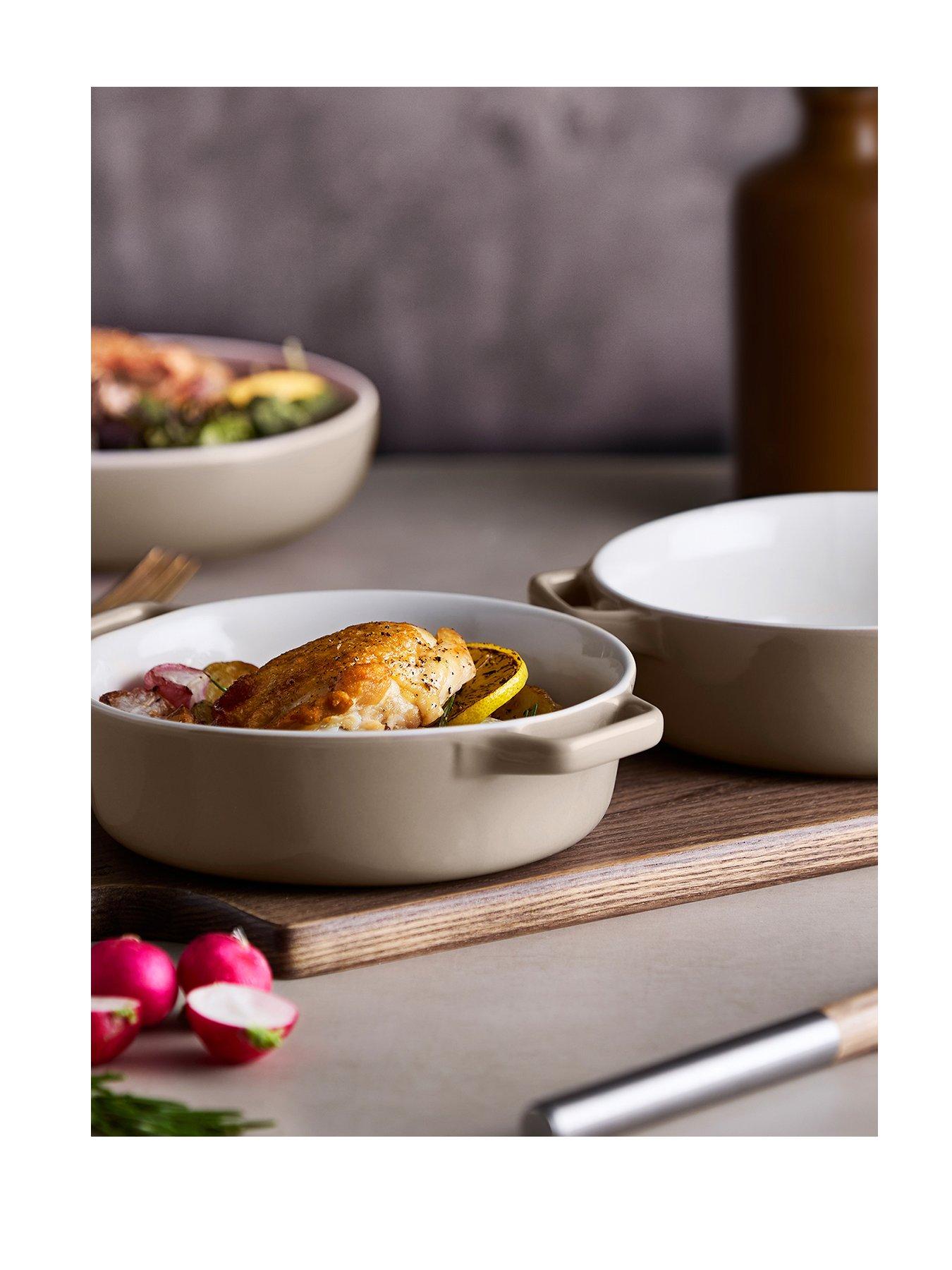 Barbary & Oak Nattura Set Of Two 21.5cm Round Baking Dishes, Cashmere