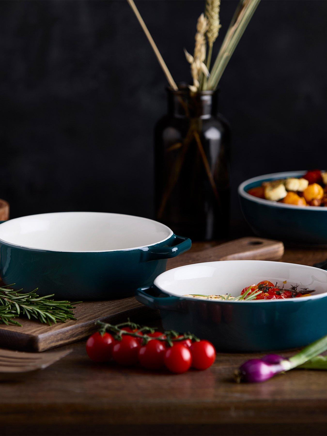 Barbary & Oak Nattura Set Of Two 21.5cm Round Baking Dishes, Agave