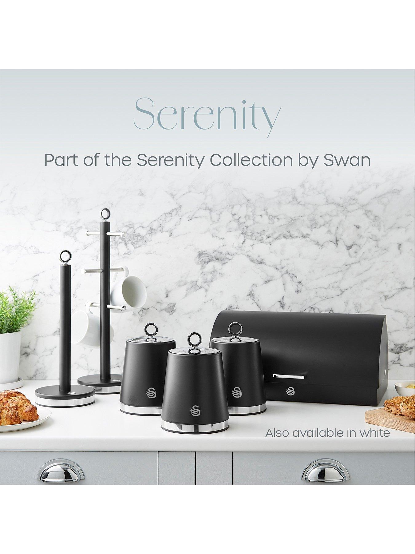 Image 6 of 6 of Swan Serenity 4 Piece Roll Top Bread Bin And Canister Set, Not Slip, Black