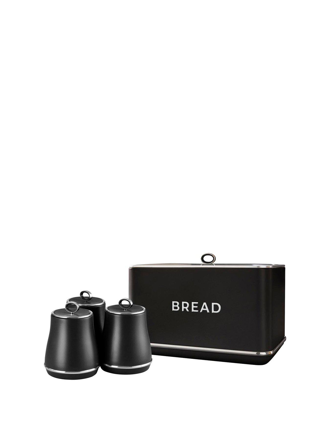 Tower Renaissance 4 Piece Bread Bin And Canister Set, Black