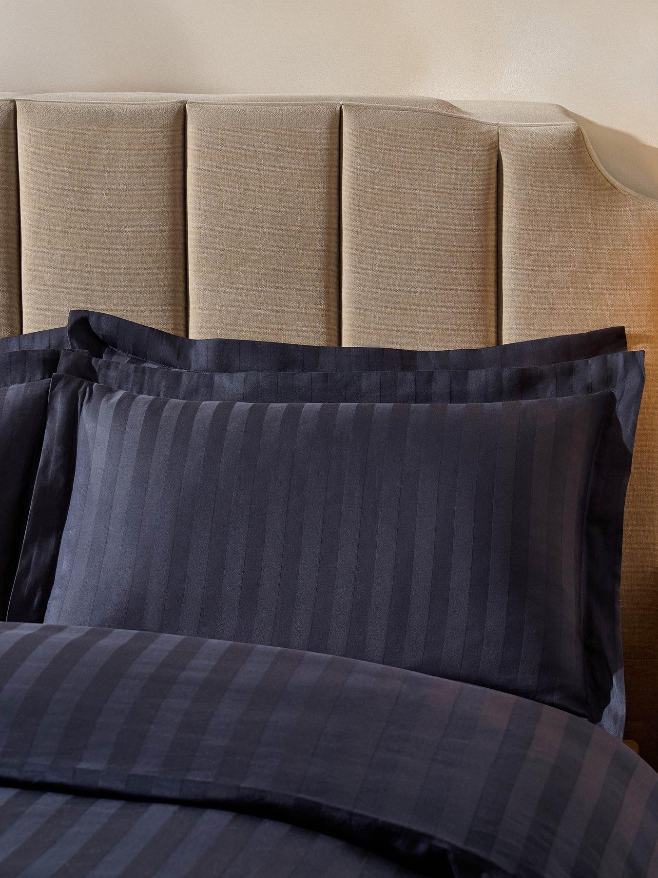 Dusk Pair Of Hotel Satin Stripe 200 Thread Count Oxford Pillowcases