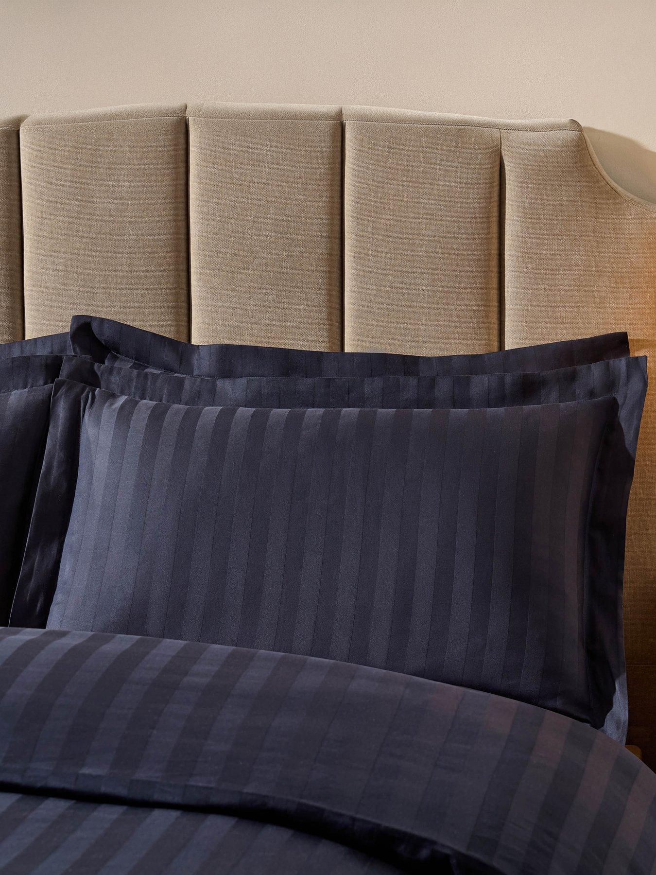 Dusk Pair Of Hotel Satin Stripe 200 Thread Count Oxford Pillowcases