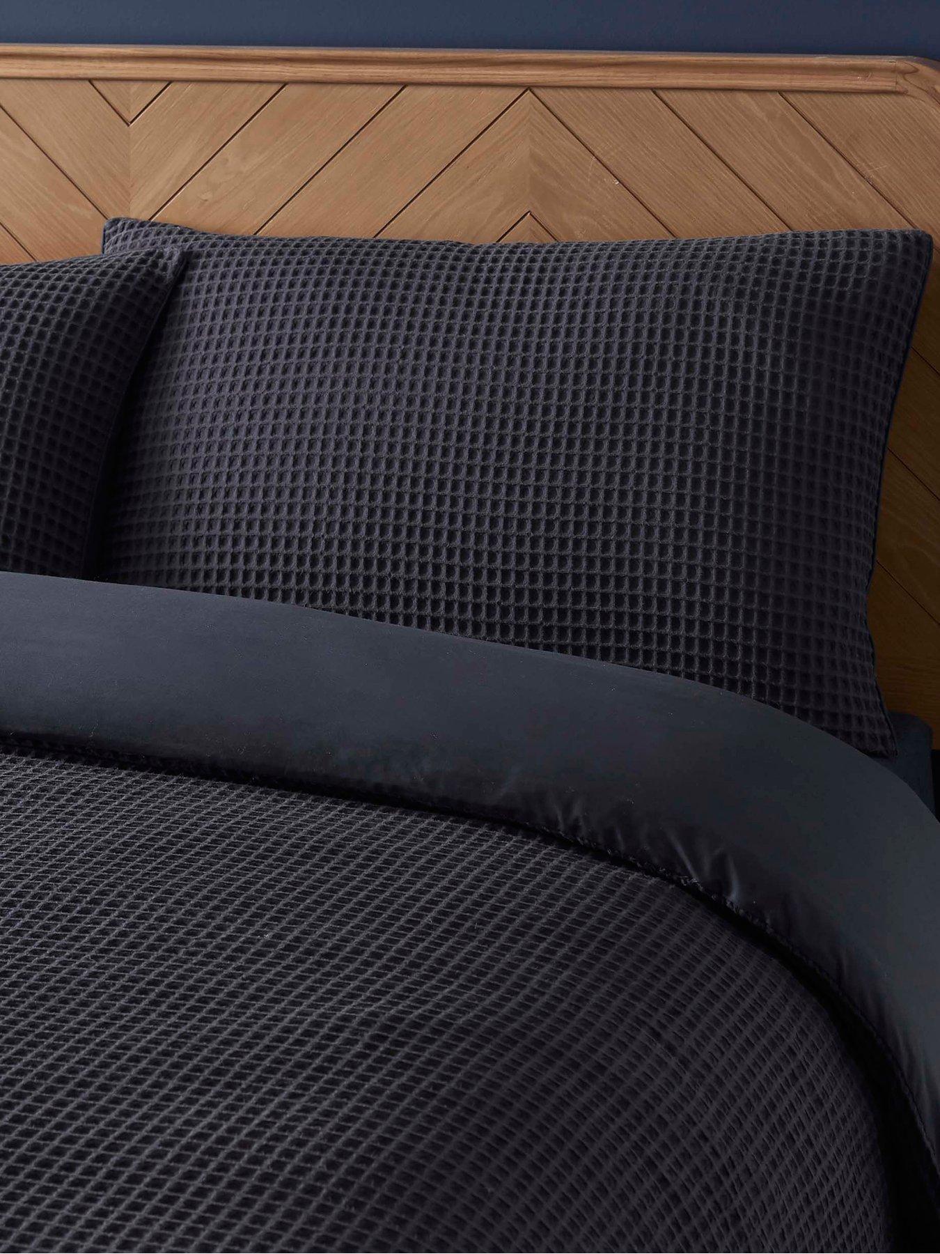 Dusk Portofino Waffle 100% Cotton Pair Of Pillowcases 200 Thread Count